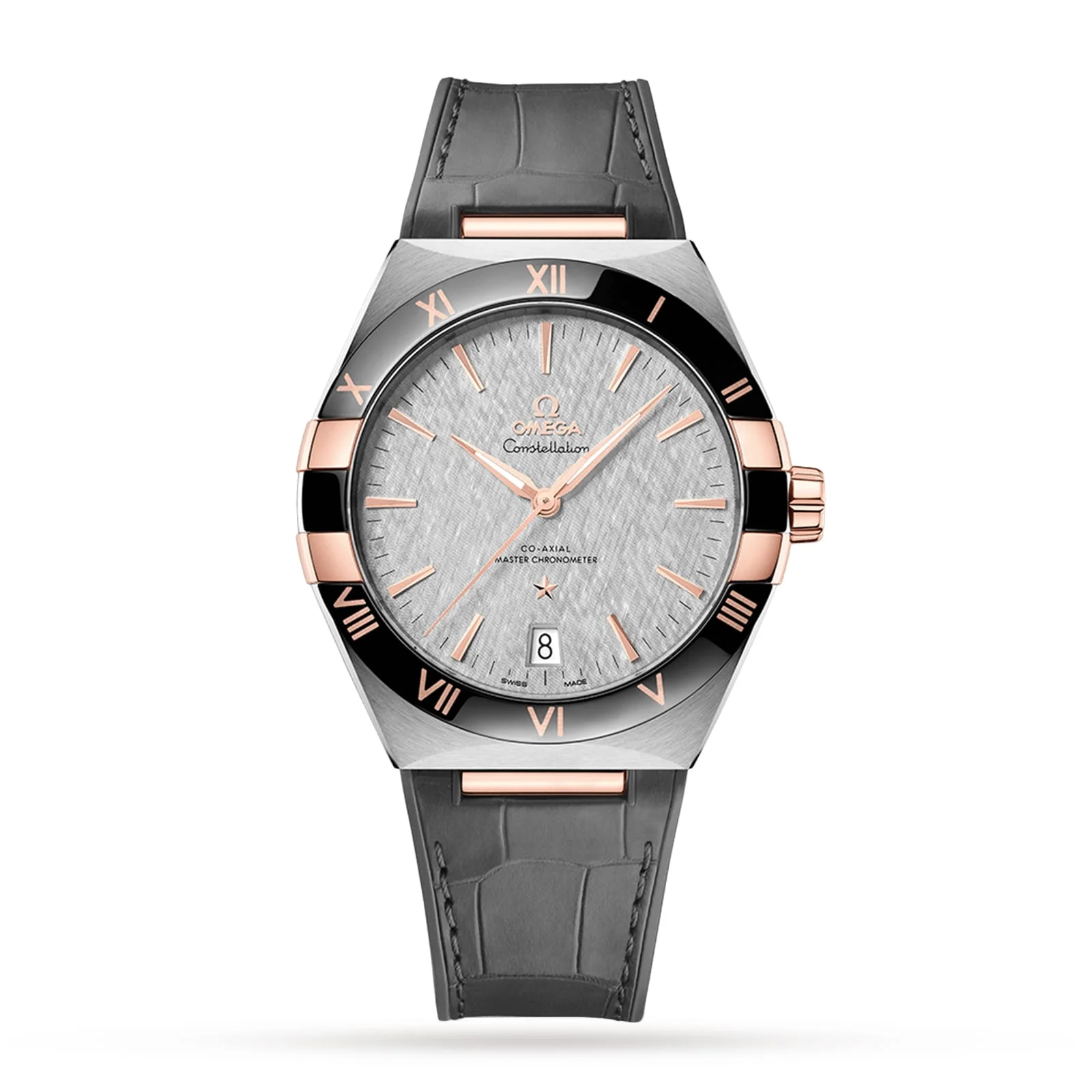 Constellation | 41mm, Alligator Leather, Grey Dial, Two-Tone Steel & 18K Rose Gold, Grey Bezel, Grey Strap