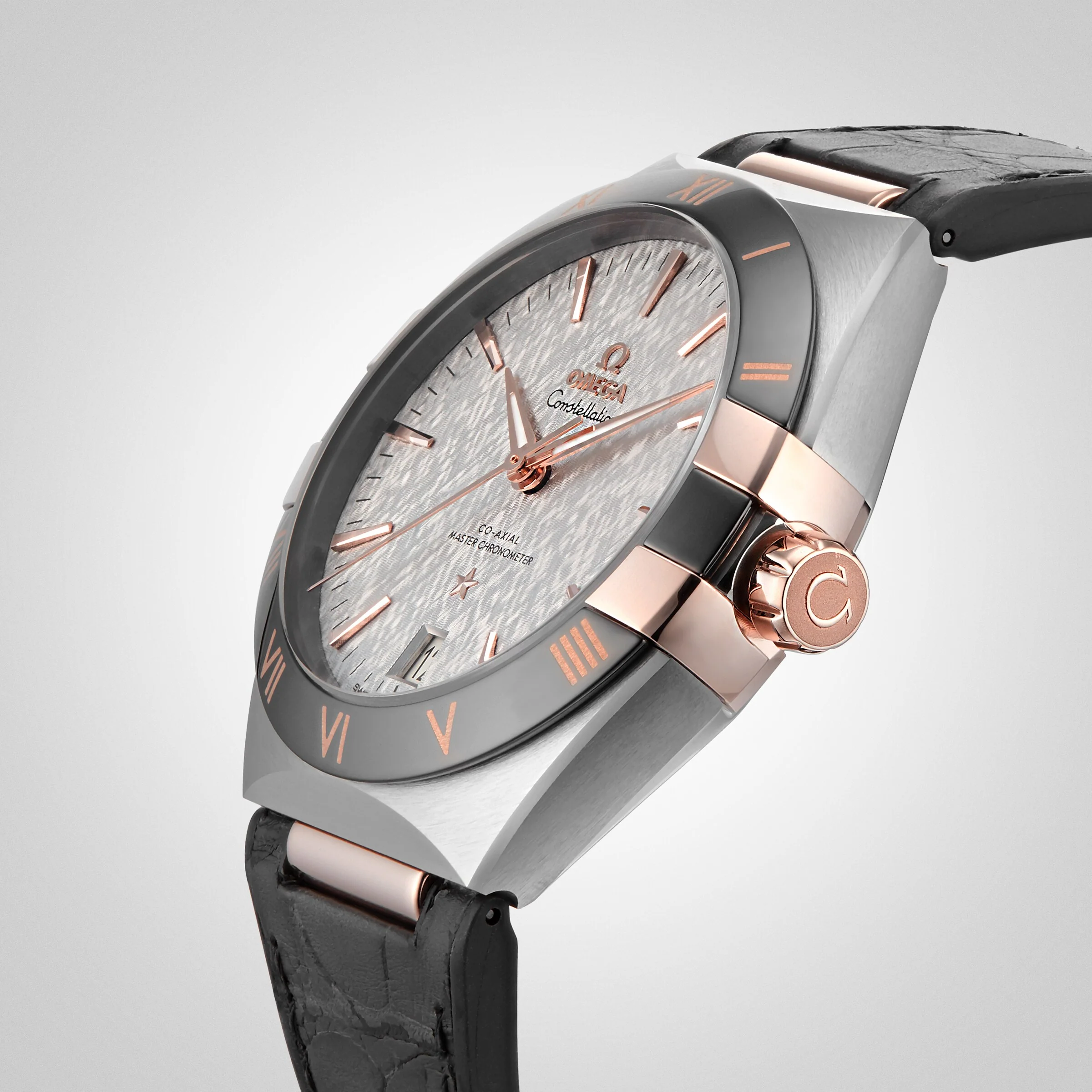 Constellation | 41mm, Alligator Leather, Grey Dial, Two-Tone Steel & 18K Rose Gold, Grey Bezel, Grey Strap - Image 6