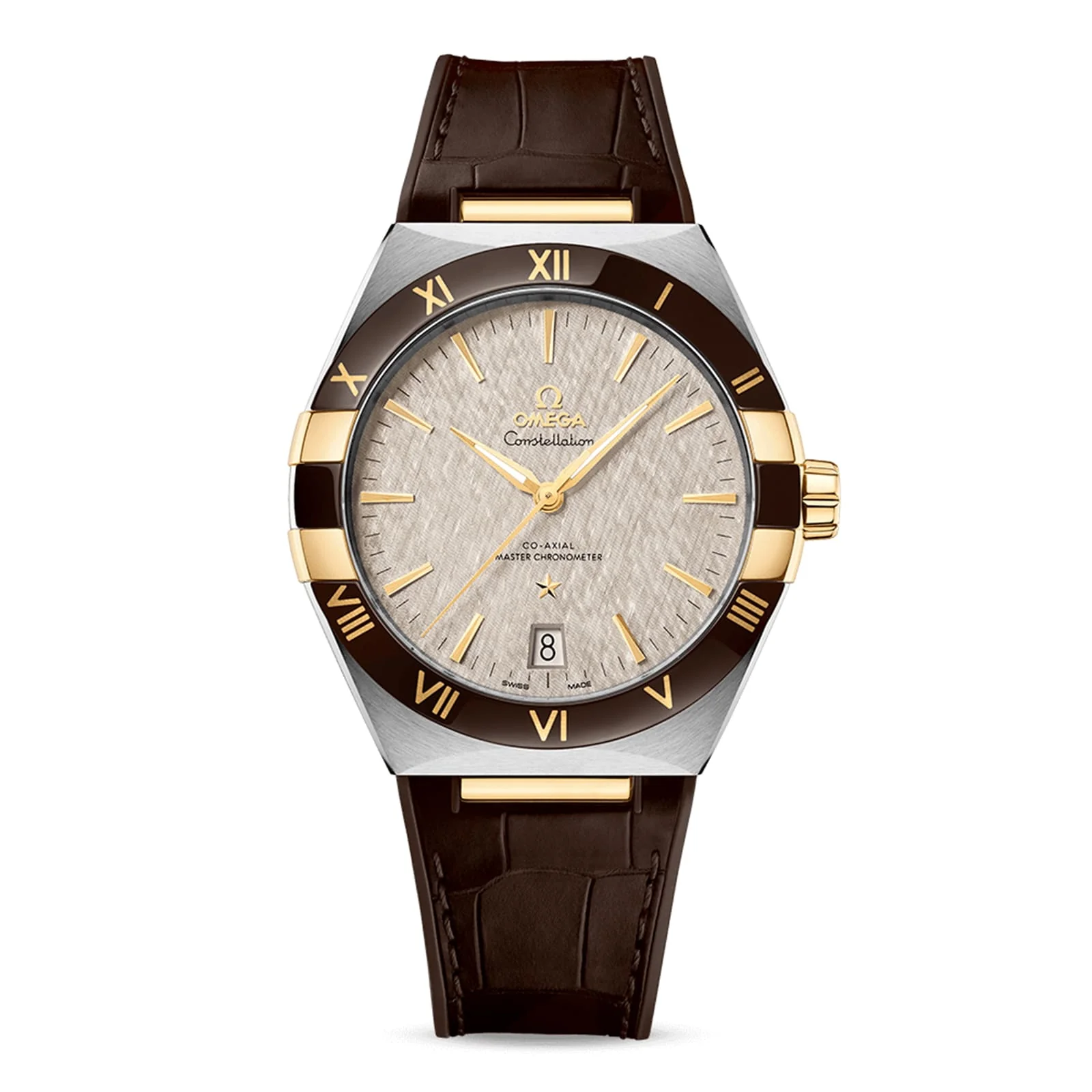 Constellation | 41mm, Two-Tone Steel & 18K Yellow Gold, Leather, Grey Dial