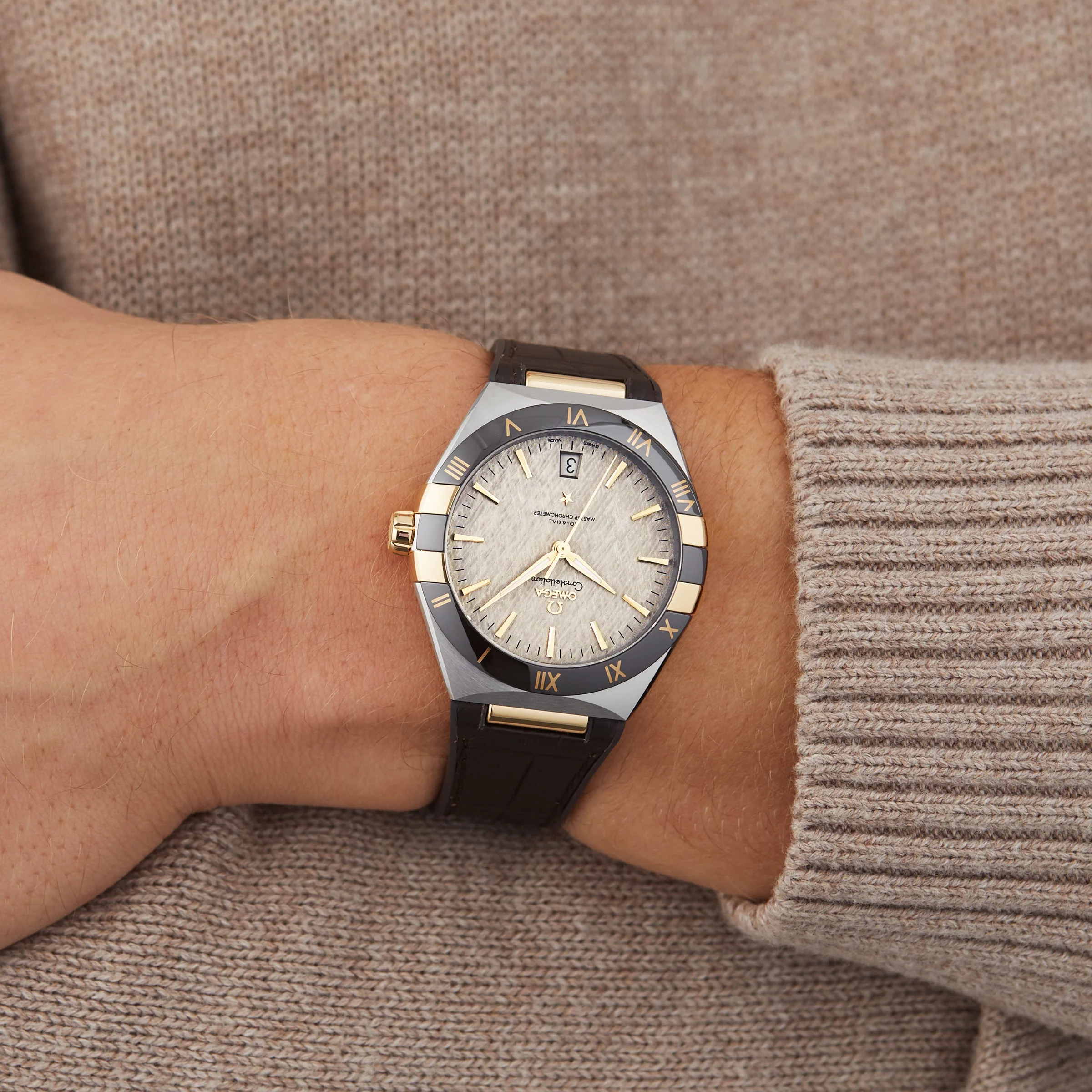 Constellation | 41mm, Two-Tone Steel & 18K Yellow Gold, Leather, Grey Dial - Image 7