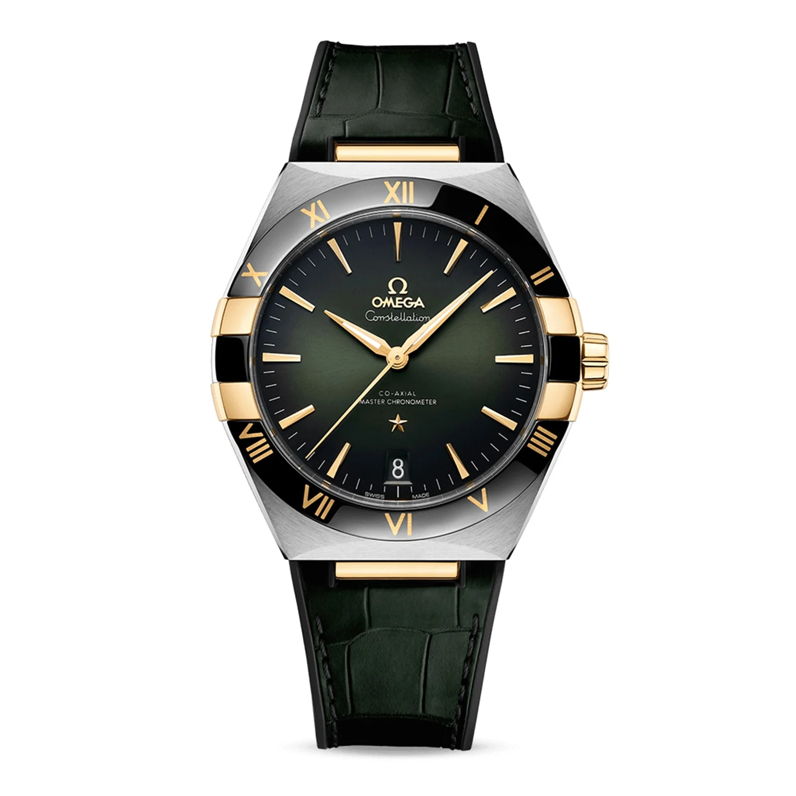 Constellation | 41mm, Two-Tone Steel & 18K Yellow Gold, Leather, Green Dial