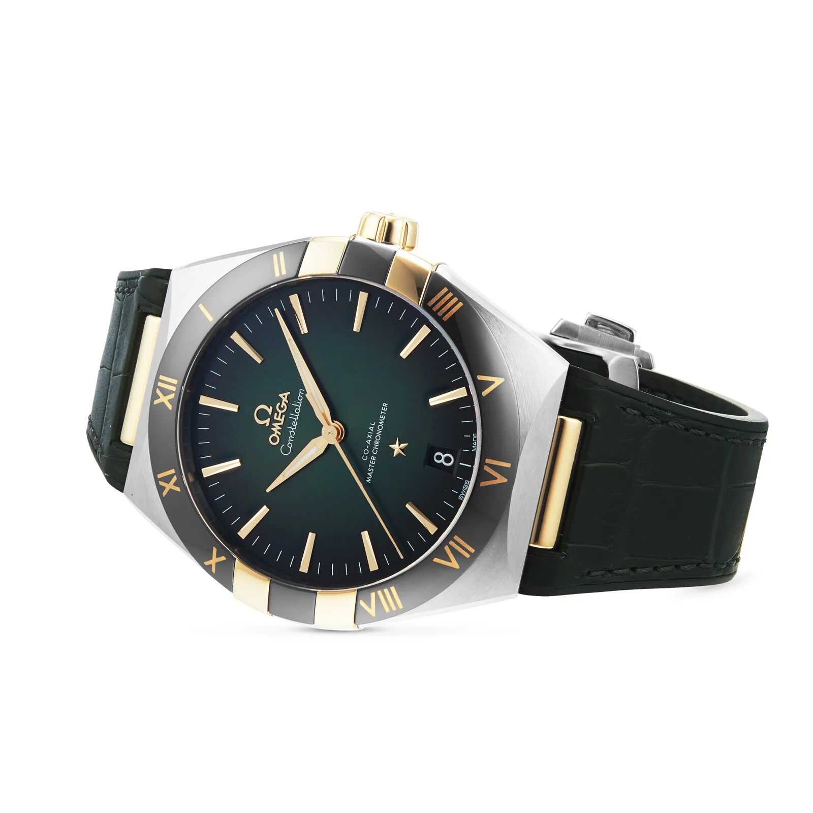 Constellation | 41mm, Two-Tone Steel & 18K Yellow Gold, Leather, Green Dial - Image 3
