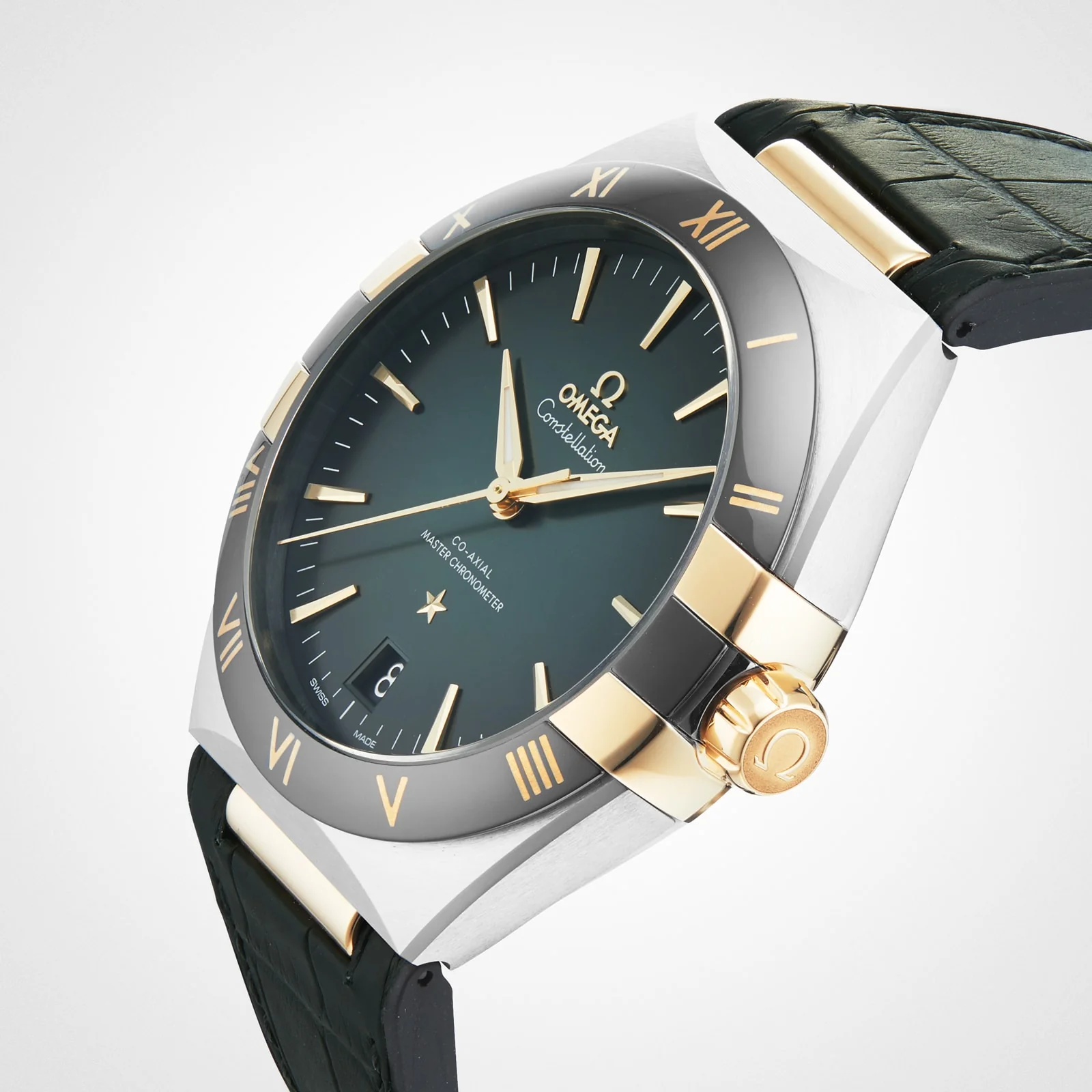 Constellation | 41mm, Two-Tone Steel & 18K Yellow Gold, Leather, Green Dial - Image 6