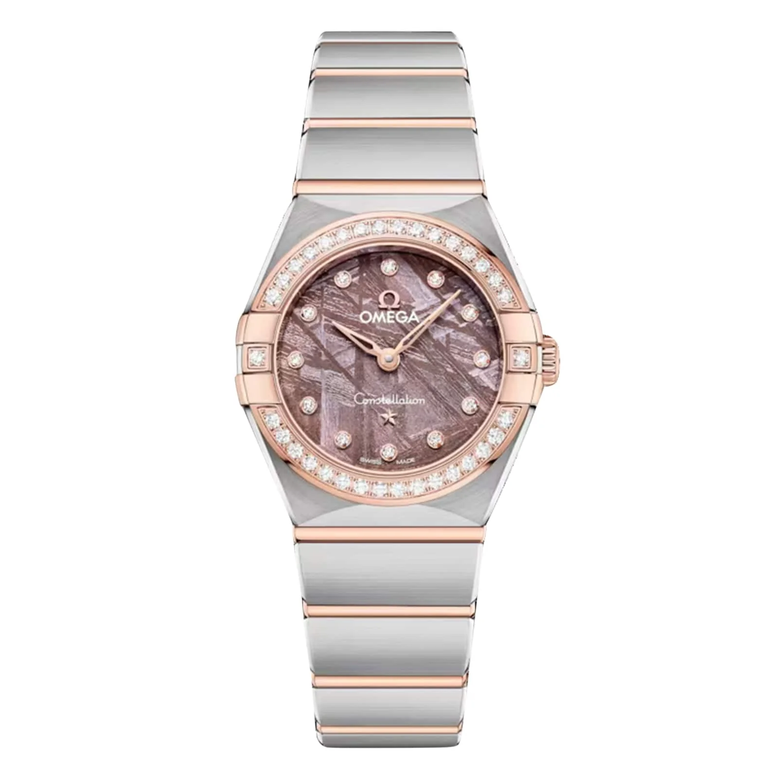 Constellation | 25mm, Two-Tone Steel & 18K Rose Gold, Purple Dial