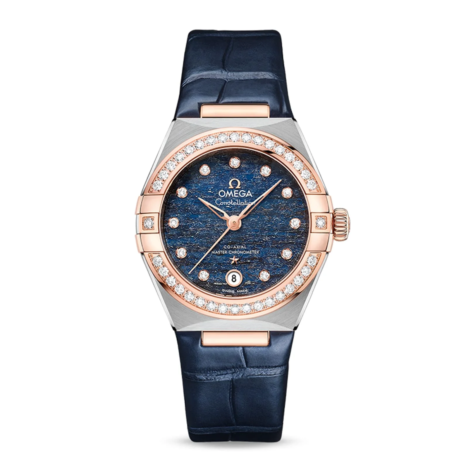 Constellation | 29mm, Leather, Blue Dial, Two-Tone Steel & 18K Rose Gold