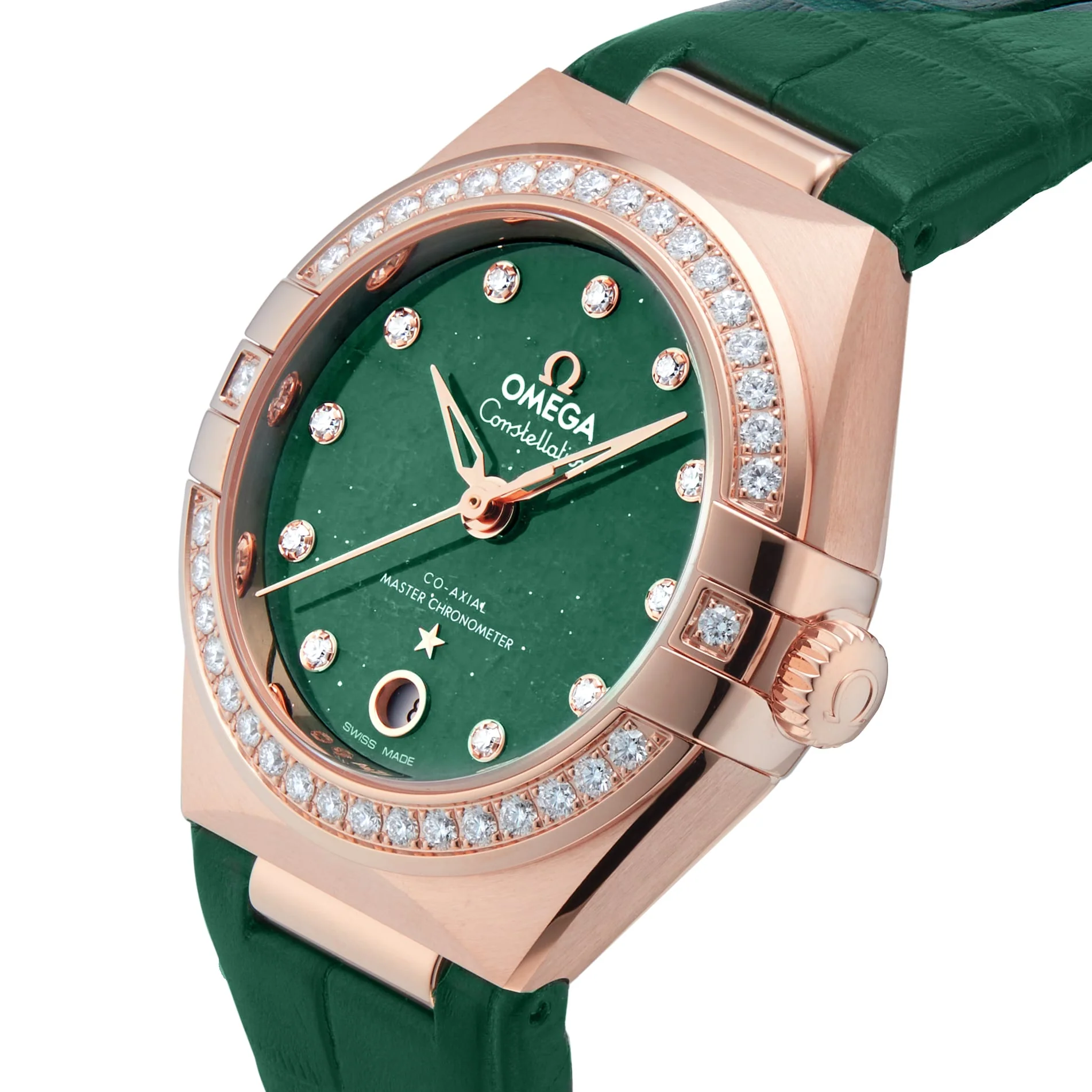 Constellation | 29mm, 18K Rose Gold, Leather, Diamond Green Dial - Image 5