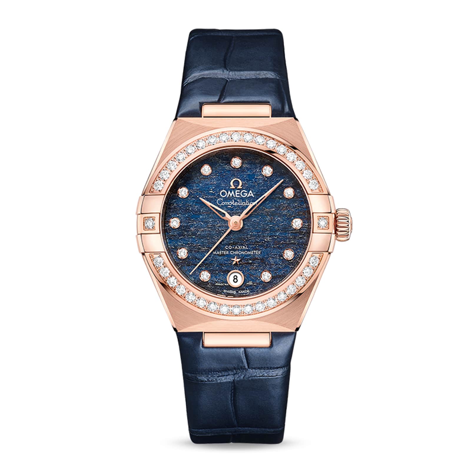 Constellation | 29mm, 18K Rose Gold, Leather, Diamond Blue Dial