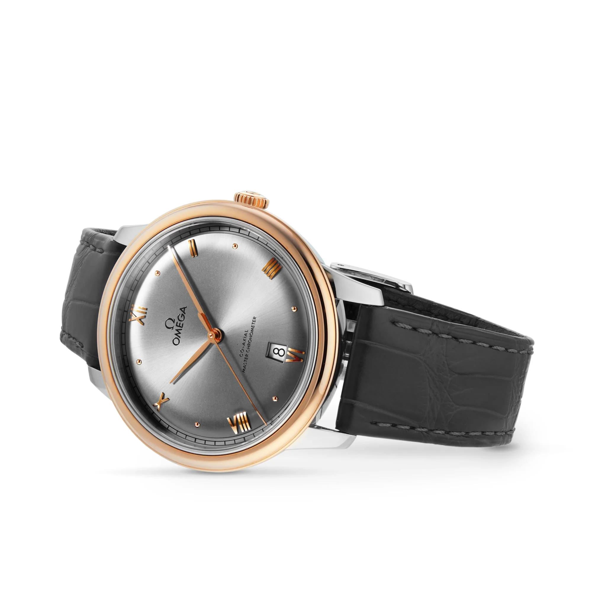 De Ville Prestige | 40mm, Two-Tone Steel & 18K Rose Gold, Leather, Grey Dial - Image 4