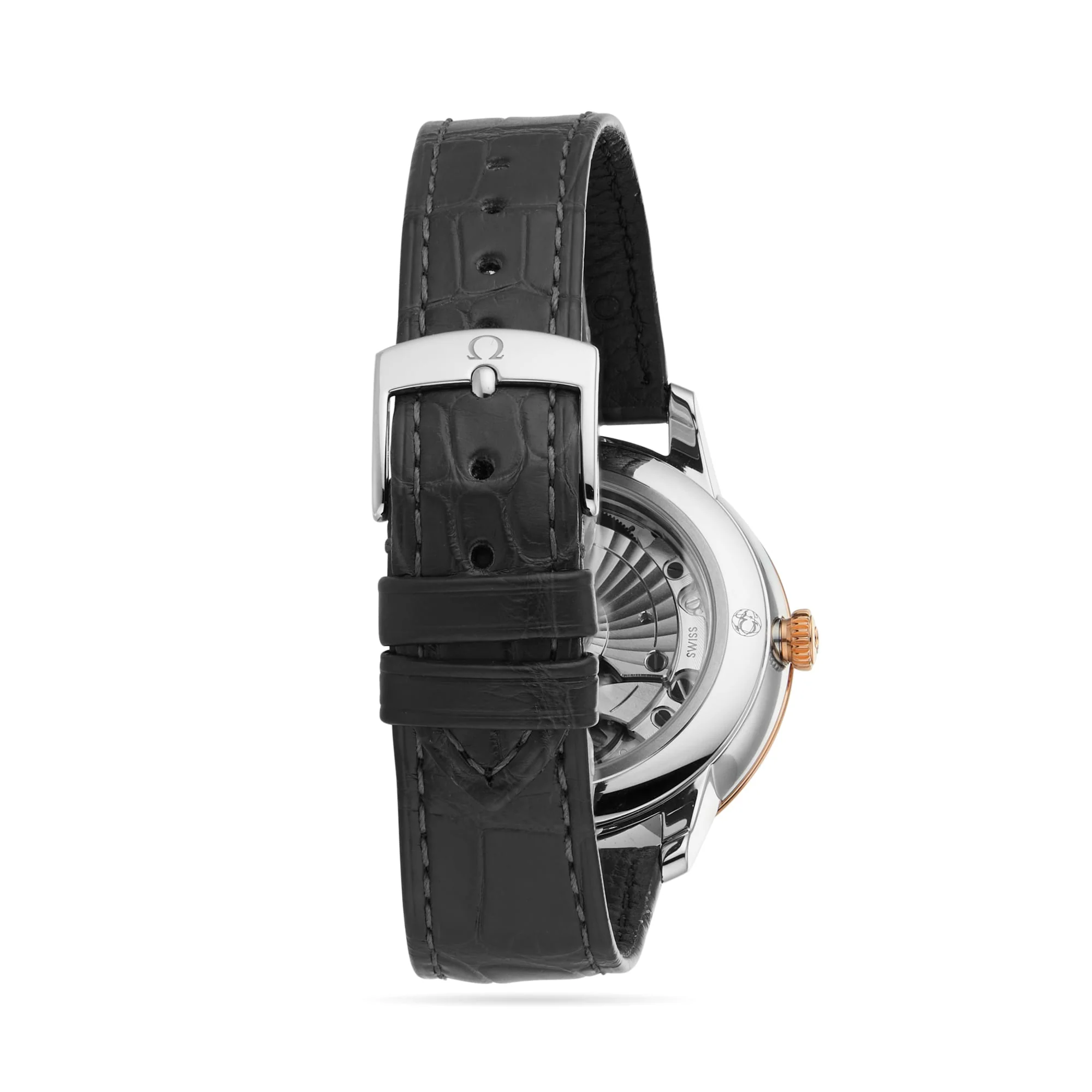 De Ville Prestige | 40mm, Two-Tone Steel & 18K Rose Gold, Leather, Grey Dial - Image 5