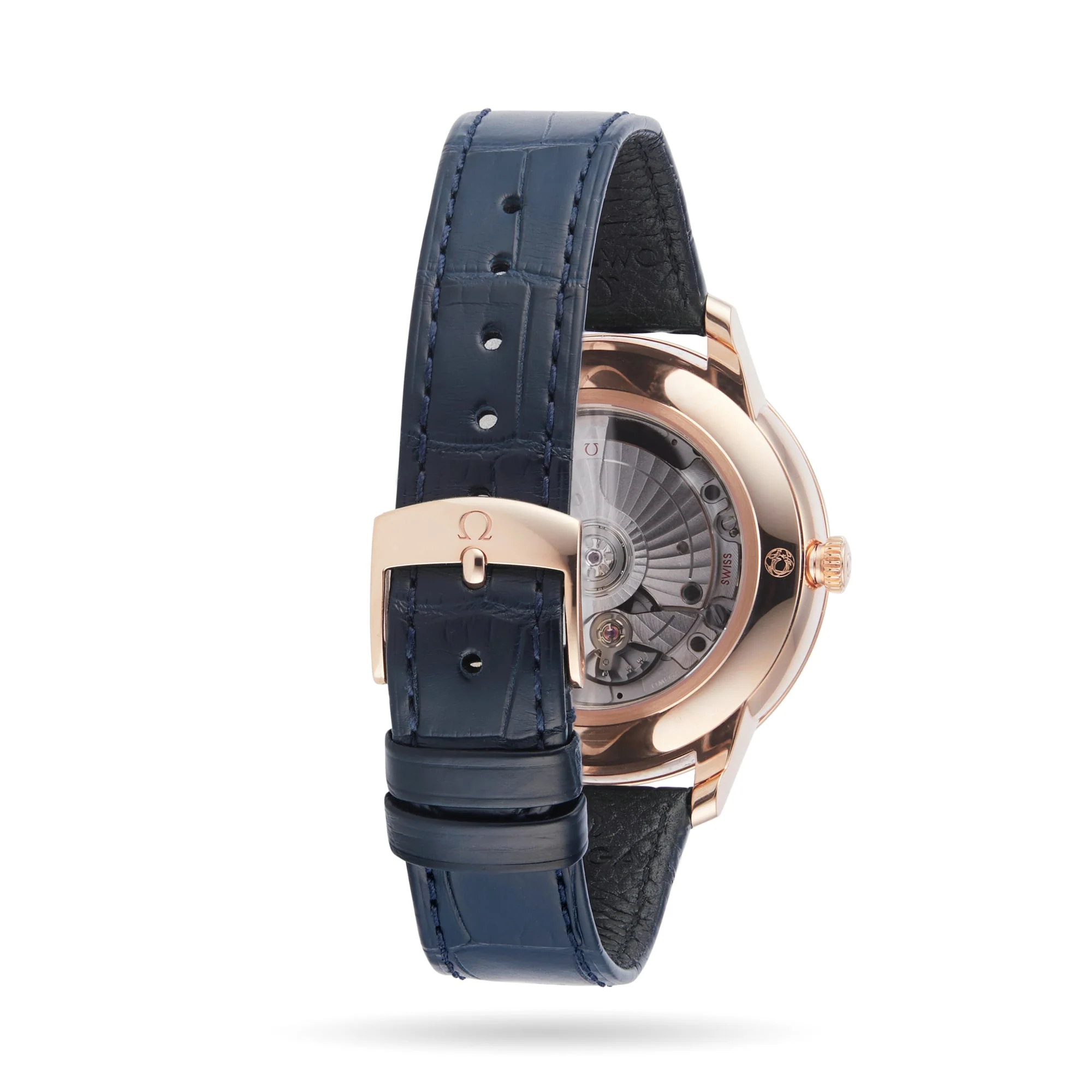 De Ville Prestige | 41mm, 18K Rose Gold, Alligator Leather, Blue Dial - Image 4