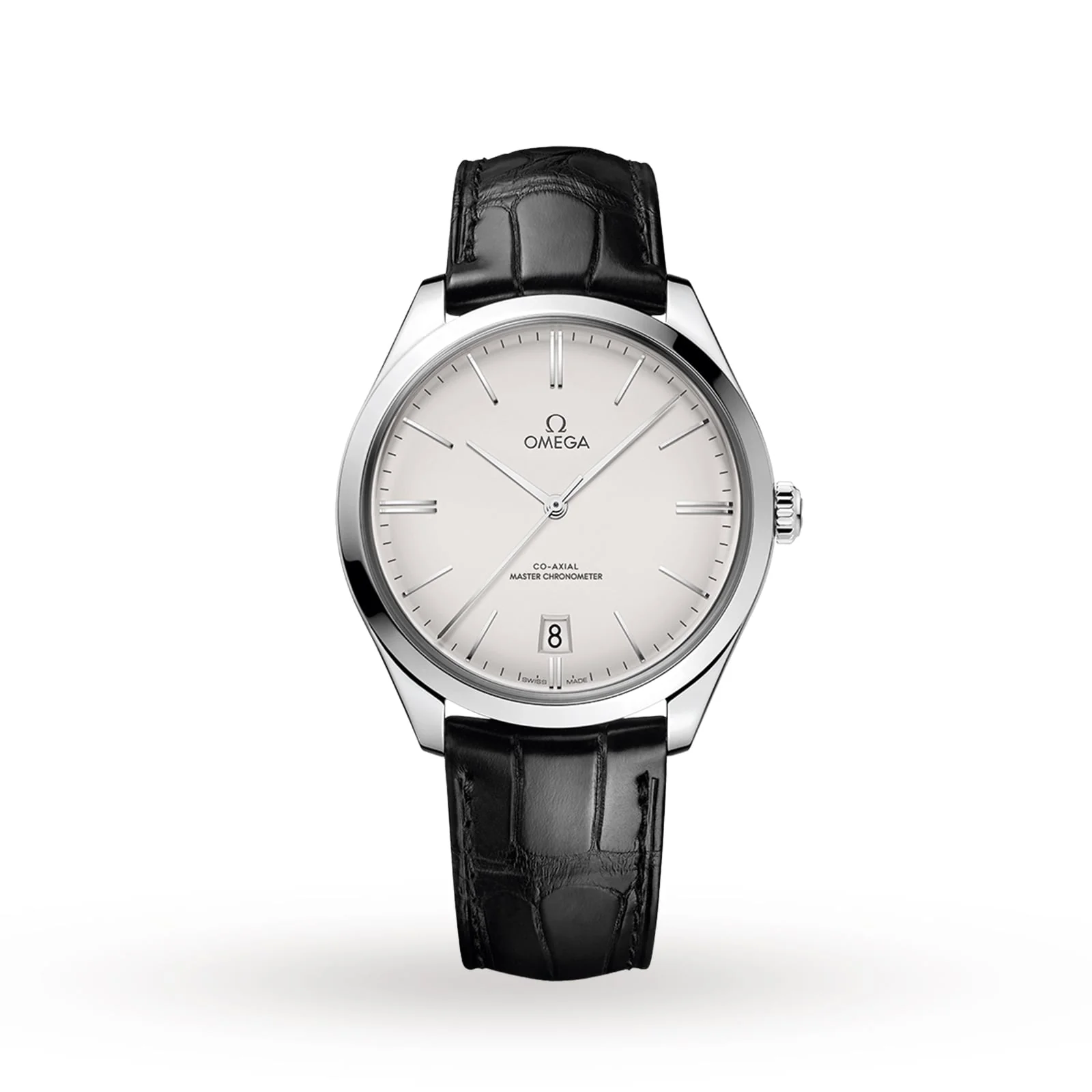 De Ville Trésor | 40mm, Steel, Alligator Leather, Silver Dial, NO Bezel Bezel