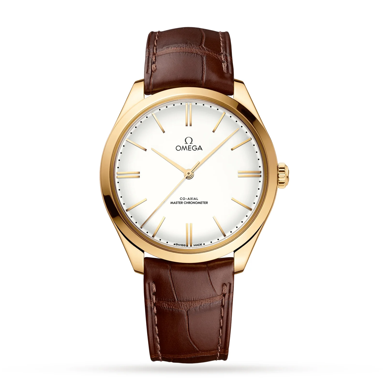 De Ville Trésor | 40mm, 18K Yellow Gold, Alligator Leather, White Dial