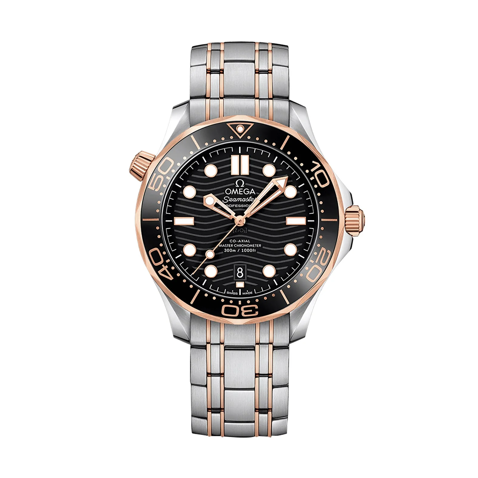 Seamaster Diver 300M | 42mm, Two-Tone Steel & 18K Rose Gold, Black Dial