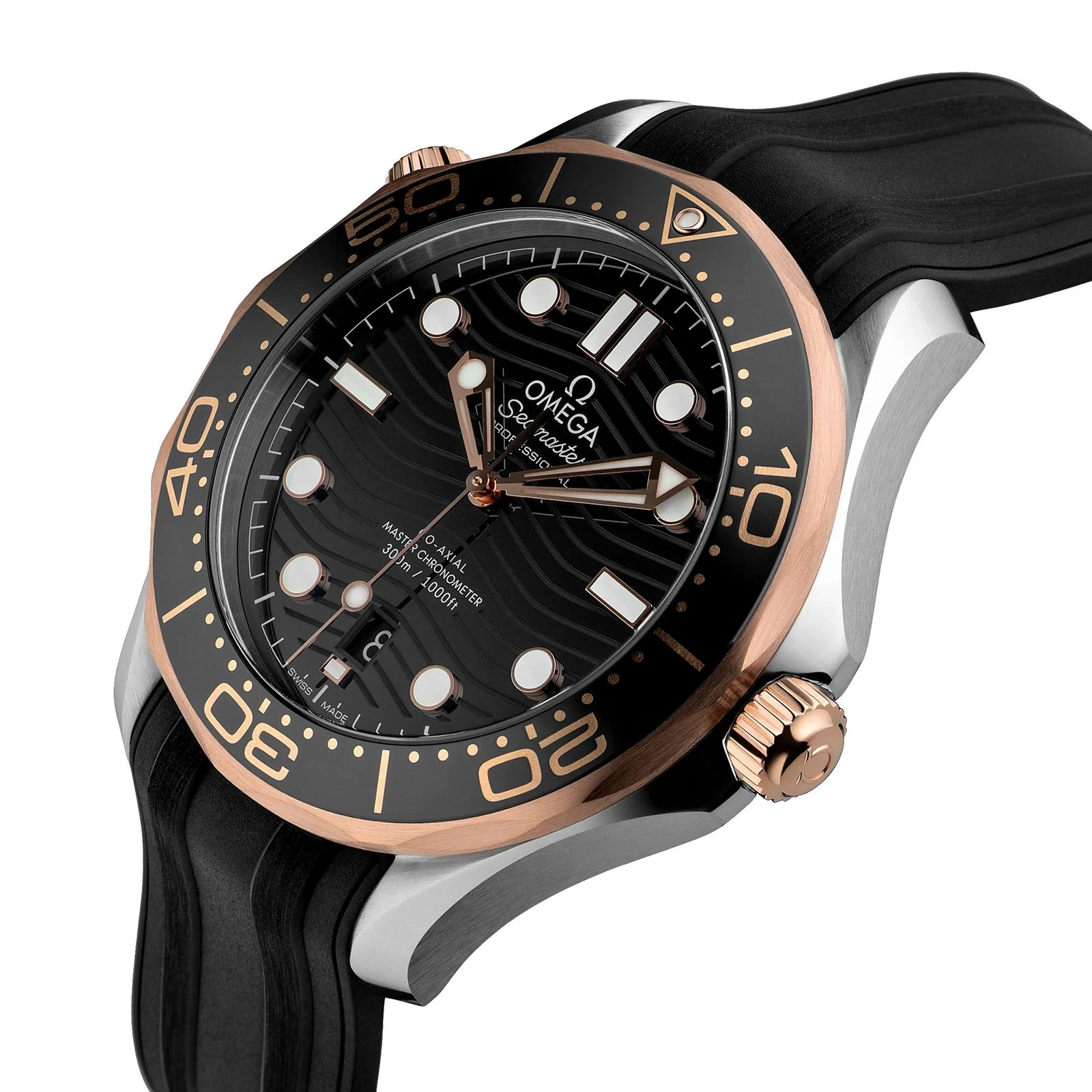 Seamaster Diver 300M | 42mm, Two-Tone Steel & 18K Rose Gold, Rubber, Black Dial - Image 2