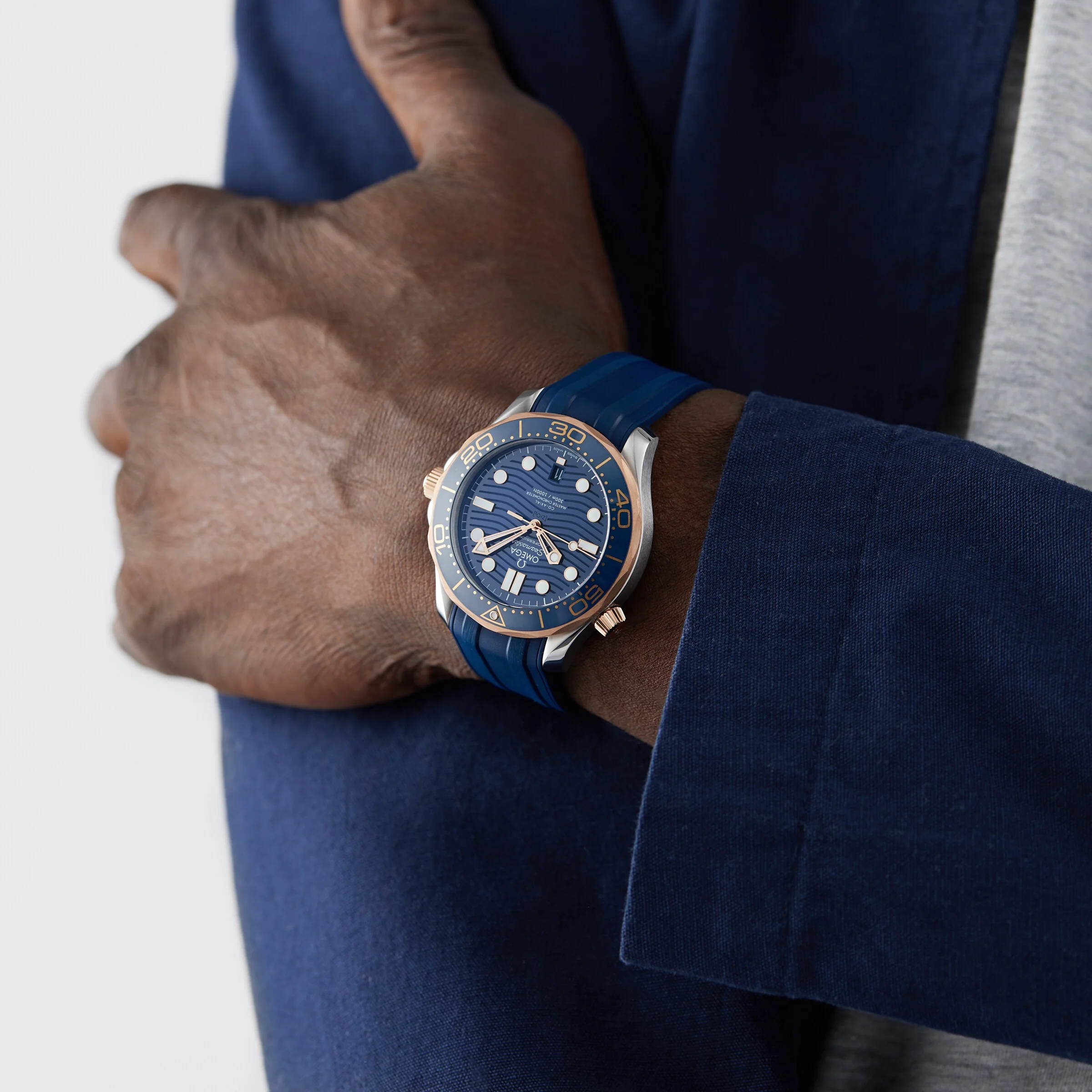 Seamaster Diver 300M | 42mm, Two-Tone Steel & 18K Rose Gold, Rubber, Blue Dial - Image 8