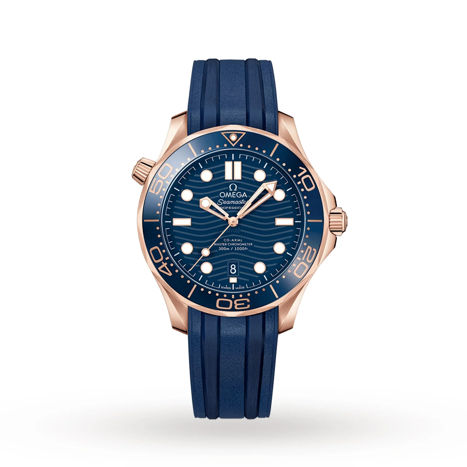 Seamaster Diver 300M | 42mm, 18K Rose Gold, Rubber, Blue Dial