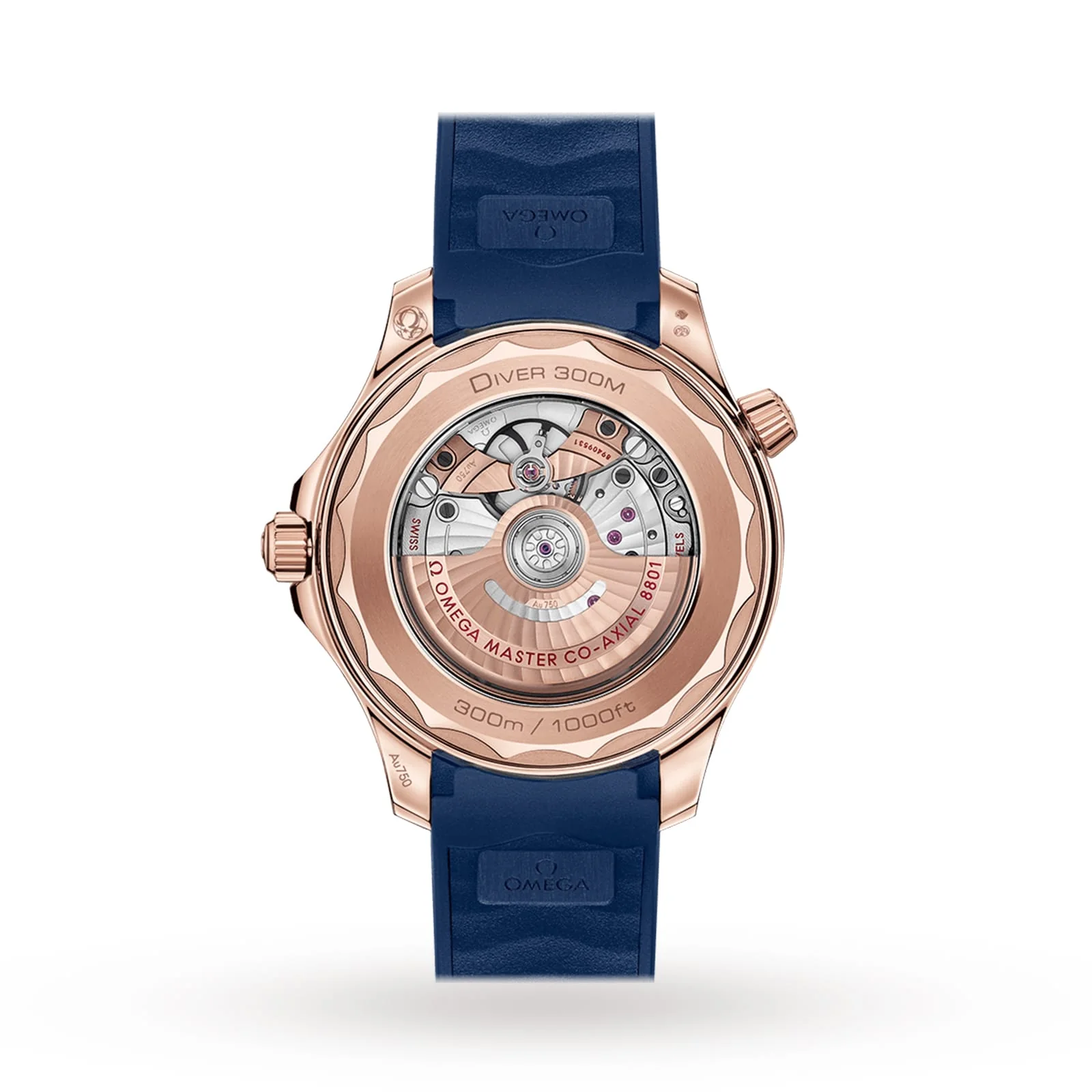 Seamaster Diver 300M | 42mm, 18K Rose Gold, Rubber, Blue Dial - Image 2