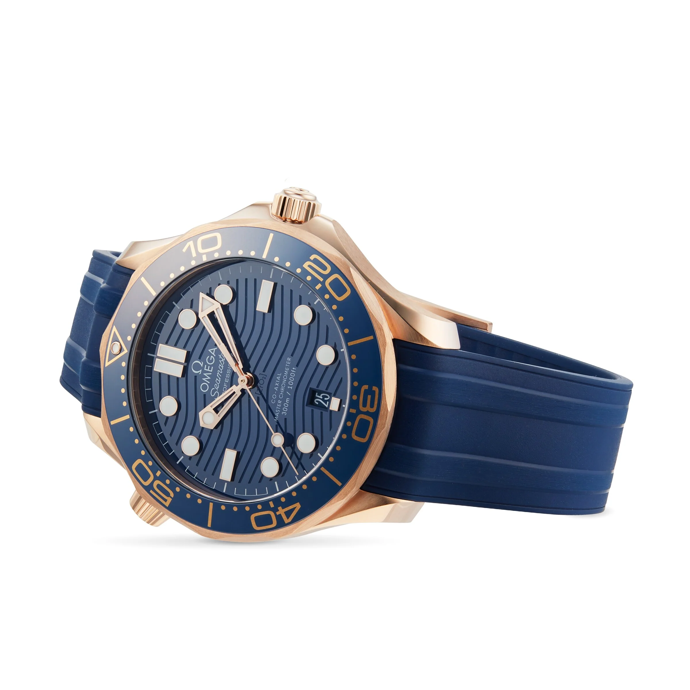 Seamaster Diver 300M | 42mm, 18K Rose Gold, Rubber, Blue Dial - Image 4