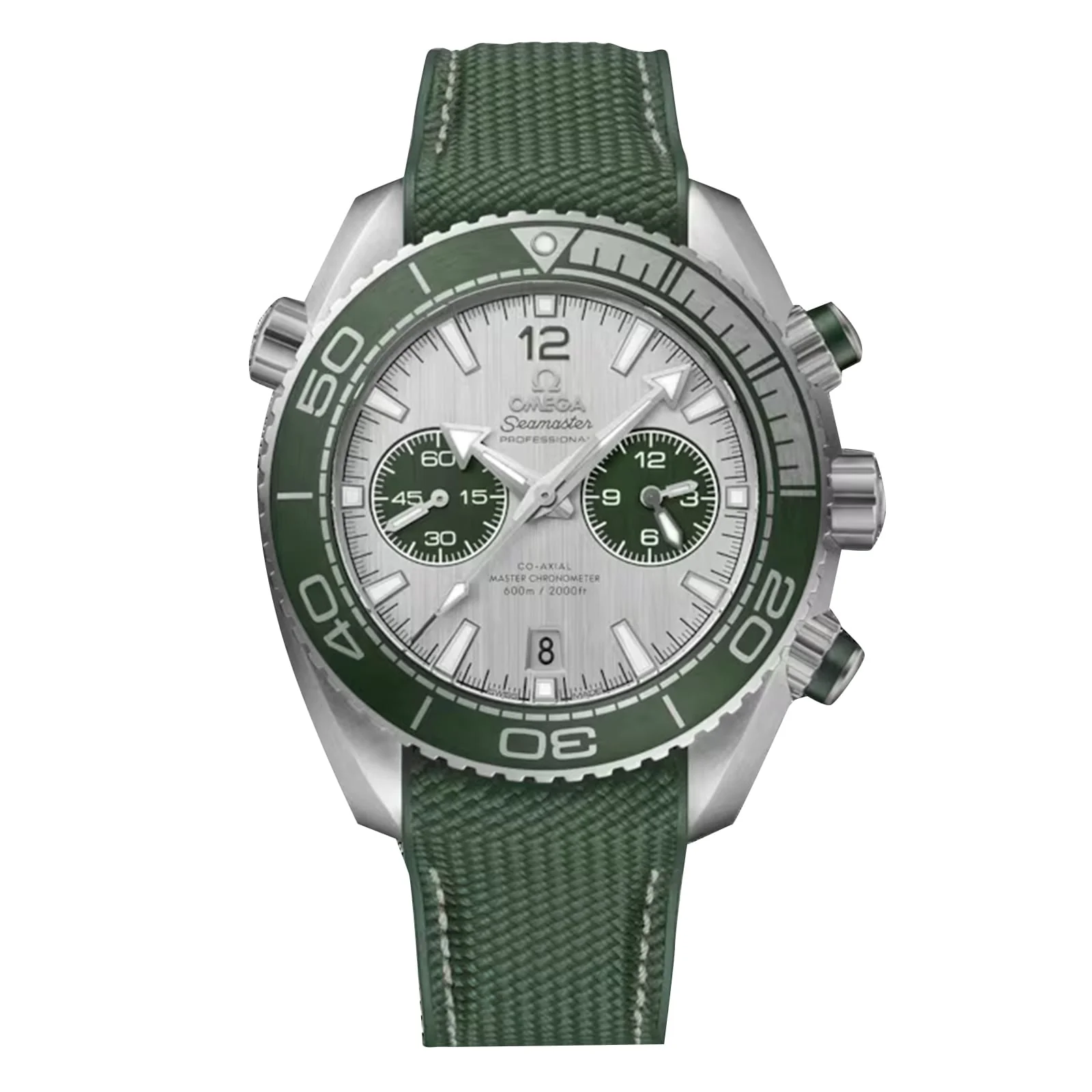 Seamaster Planet Ocean 600M | 45.5mm, Steel, Rubber, Grey Dial, Green Bezel
