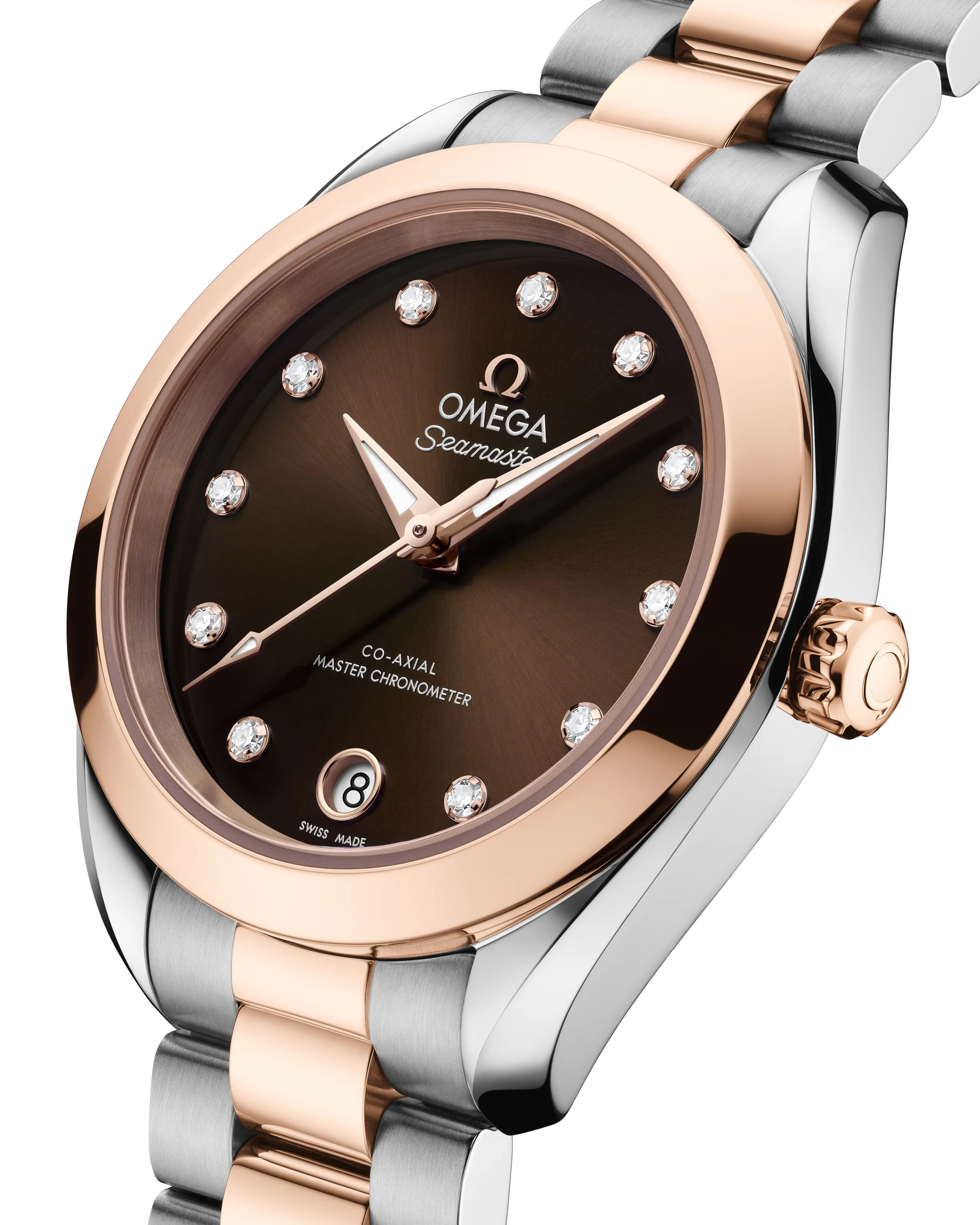 Seamaster Aqua Terra 150M | 30mm, Two-Tone Steel & 18K Rose Gold, Diamond Brown Dial - Image 3