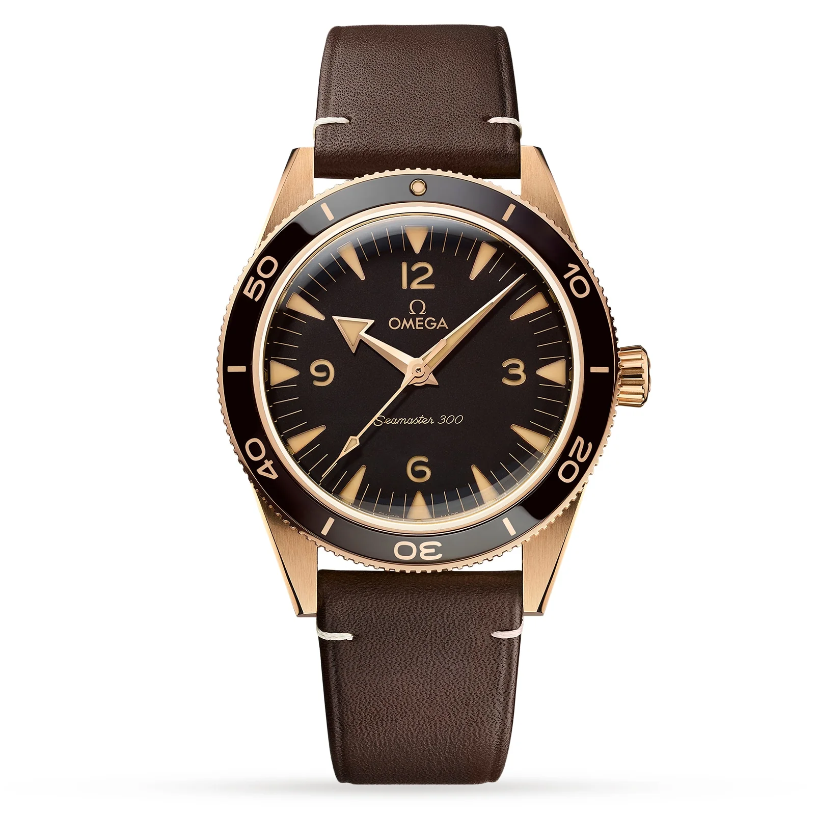 Seamaster 300 | 41mm, Bronze & Ceramic, Leather, Brown Dial