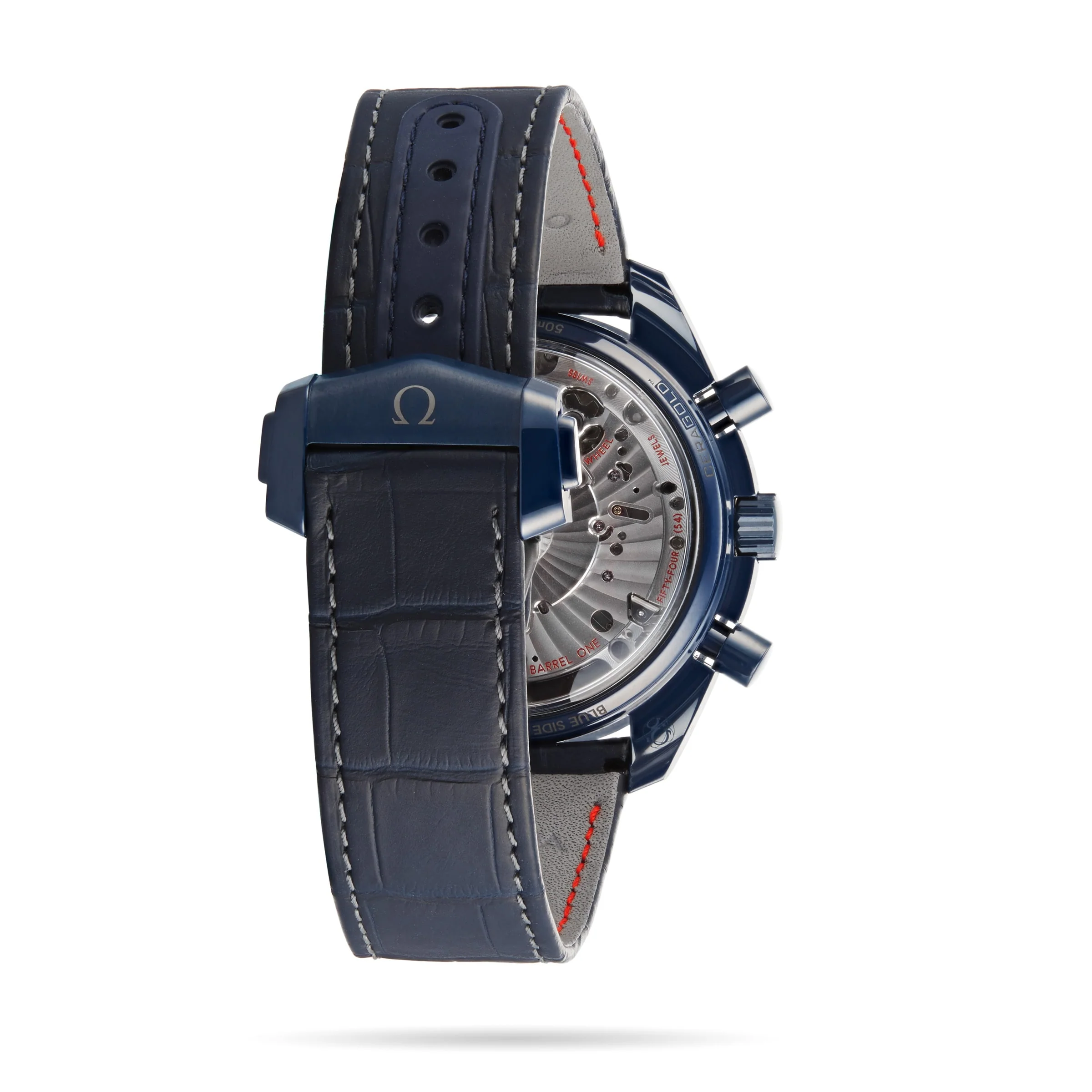 Speedmaster 44 Ceramic | 44mm, Ceramic, Alligator Leather, Blue Dial - Image 3