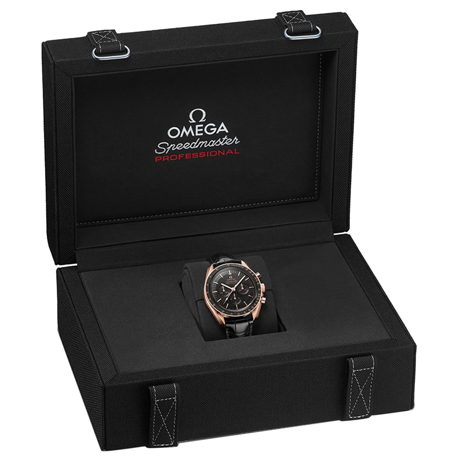 Speedmaster Moonwatch Professional | 42mm, 18K Rose Gold, Leather, Black Dial - Image 3