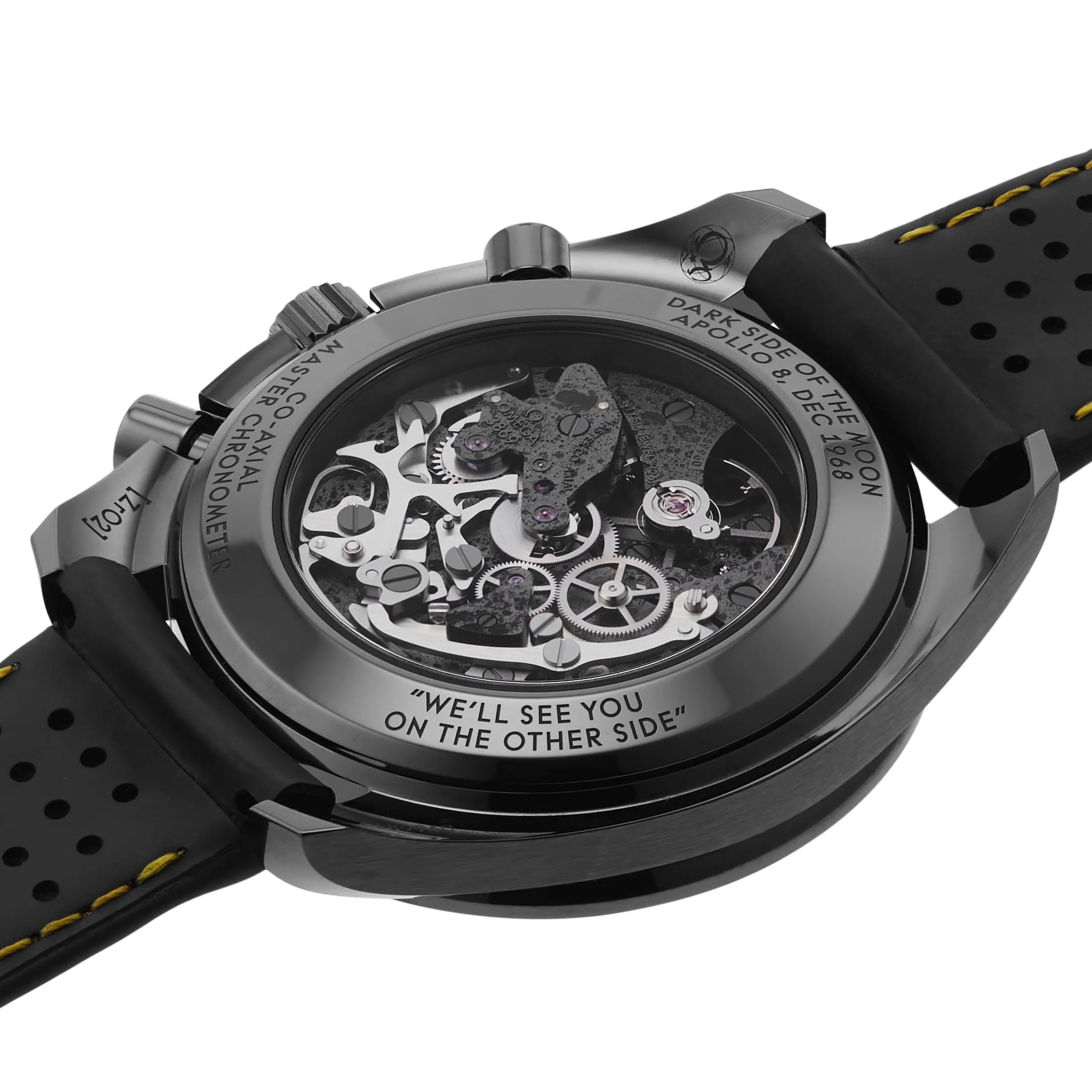 Speedmaster Moonwatch Apollo 8 Dark Side Of The Moon | 44mm, Ceramic, Rubber, Black Dial - Image 4