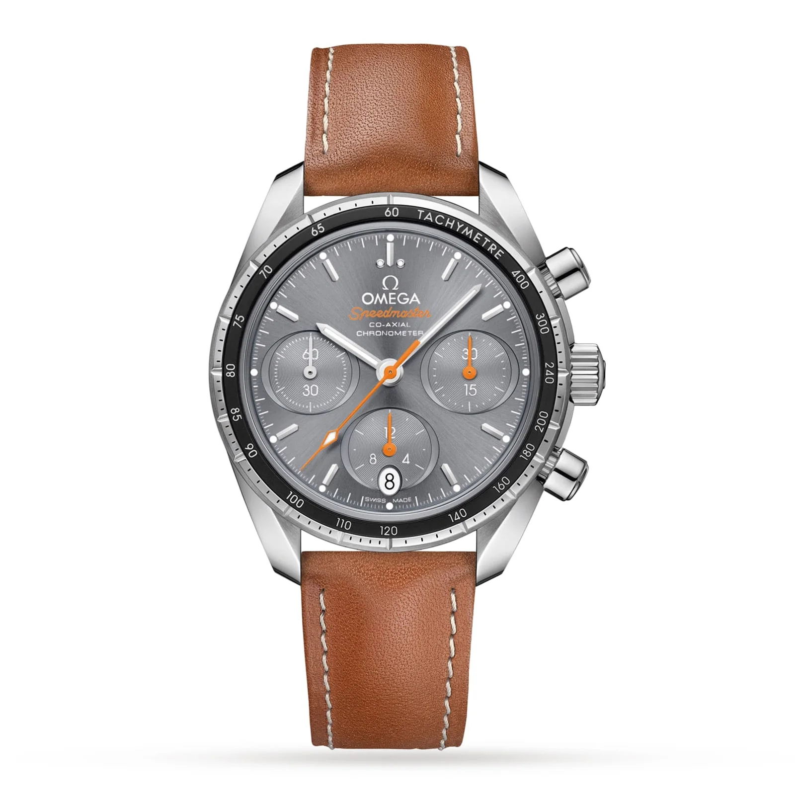 Speedmaster 38 | 38mm, Steel, Leather, Grey Dial