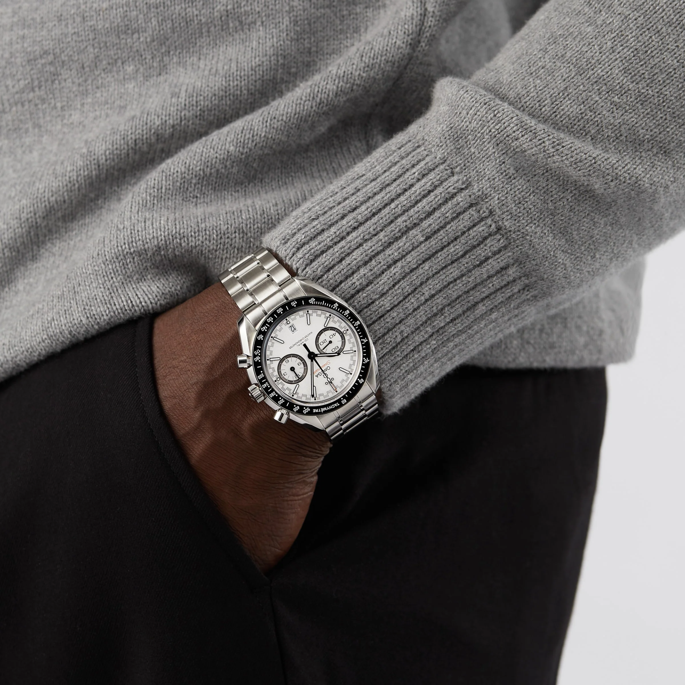 Speedmaster Racing | 44.25mm, Steel, White Dial - Image 8