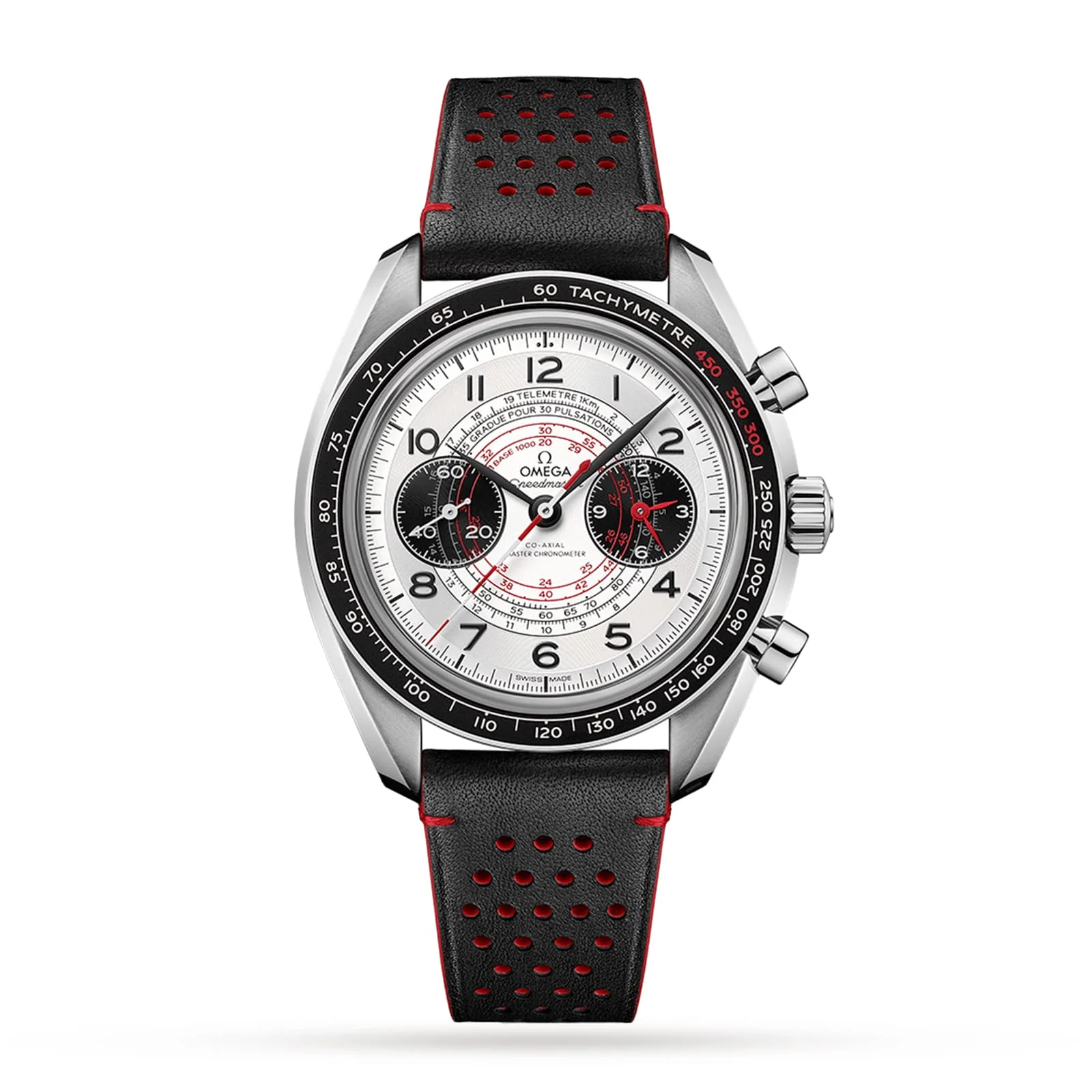 Speedmaster Chronoscope | 43mm, Steel, Leather, Silver Dial, Black Bezel