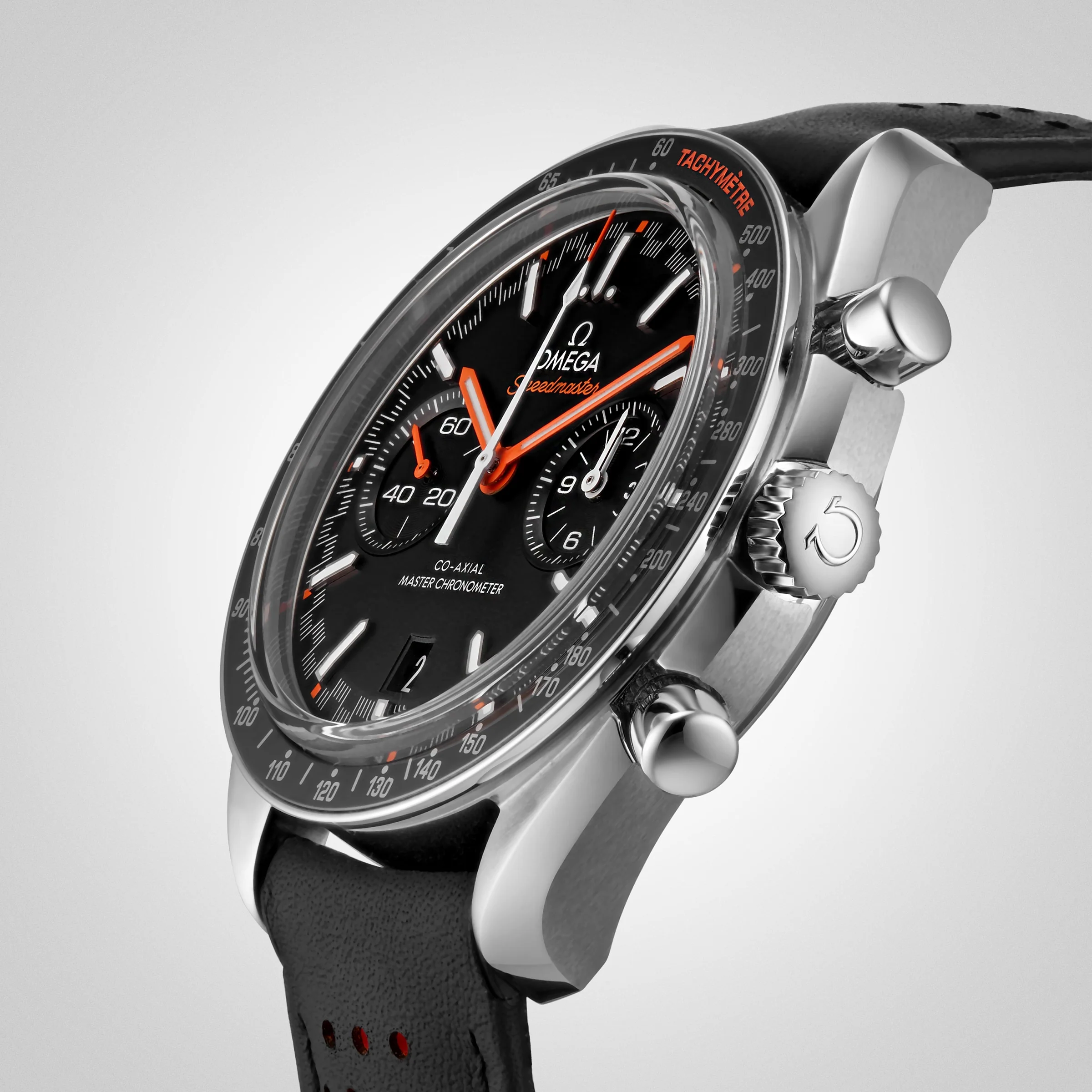 Speedmaster Racing | 44.25mm, Steel, Leather, Black Dial - Image 6