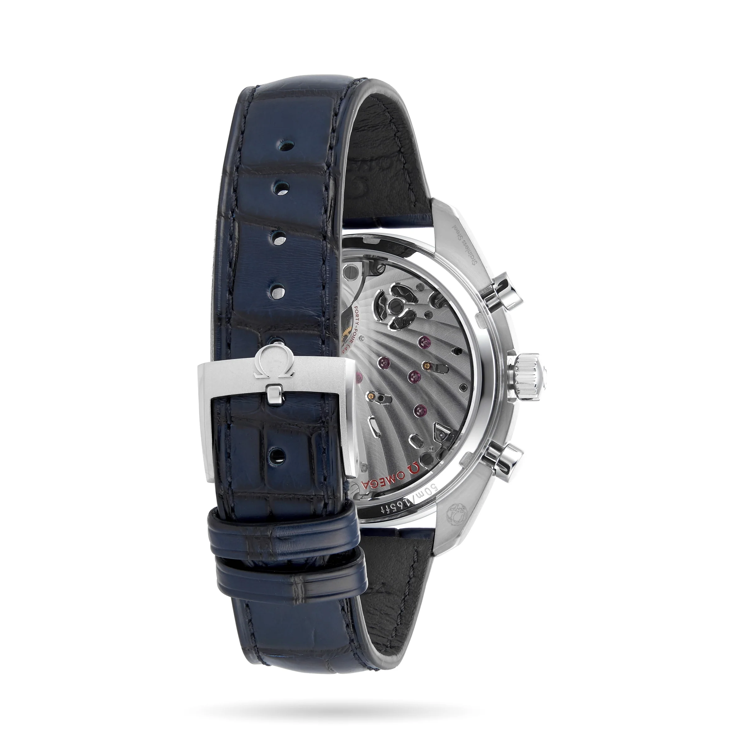 Speedmaster Chronoscope | 43mm, Steel, Leather, Silver Dial, Blue Bezel - Image 5