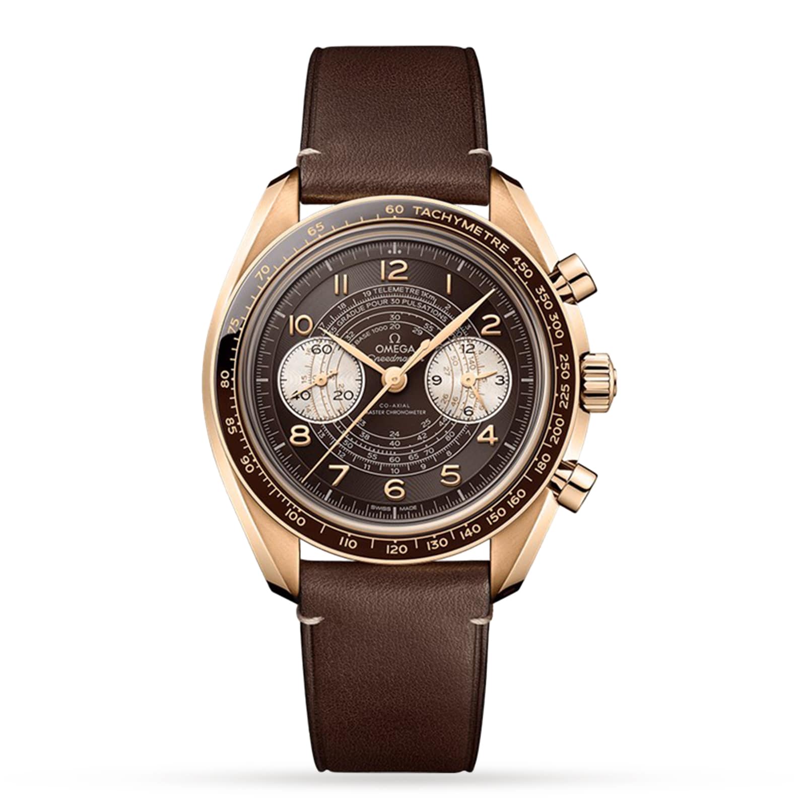 Speedmaster Chronoscope | 43mm, Bronze, Leather, Brown Dial
