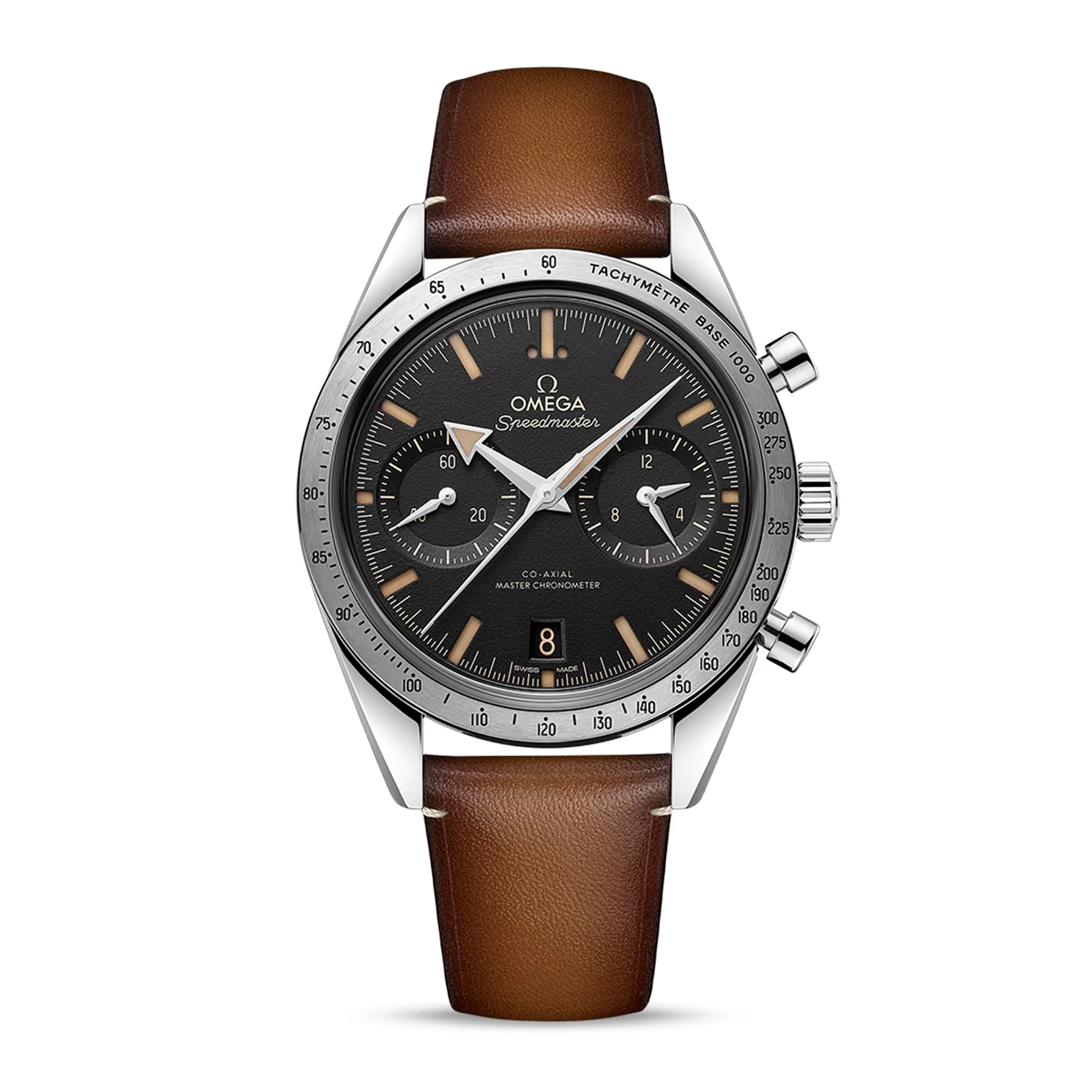 Speedmaster '57 | 40.5mm, Steel, Leather, Black Dial