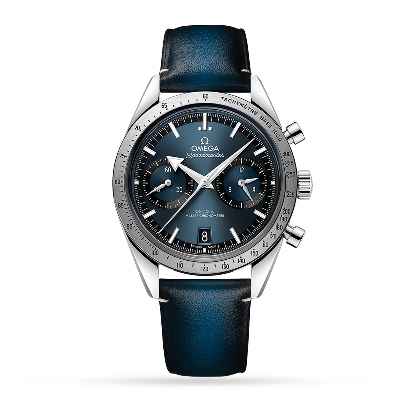 Speedmaster '57 | 40.5mm, Steel, Leather, Blue Dial