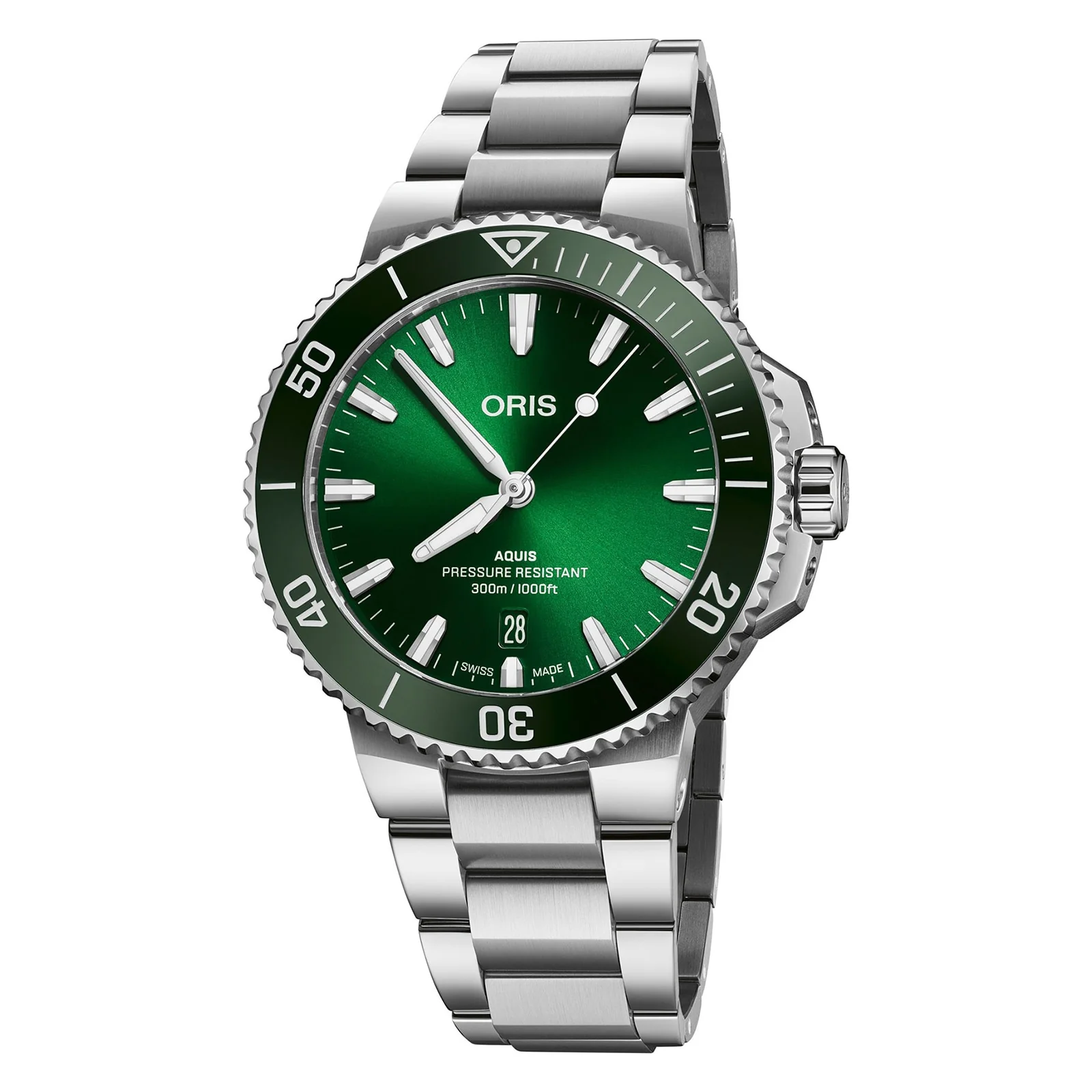Aquis Date | 41.5mm, Steel, Green Dial