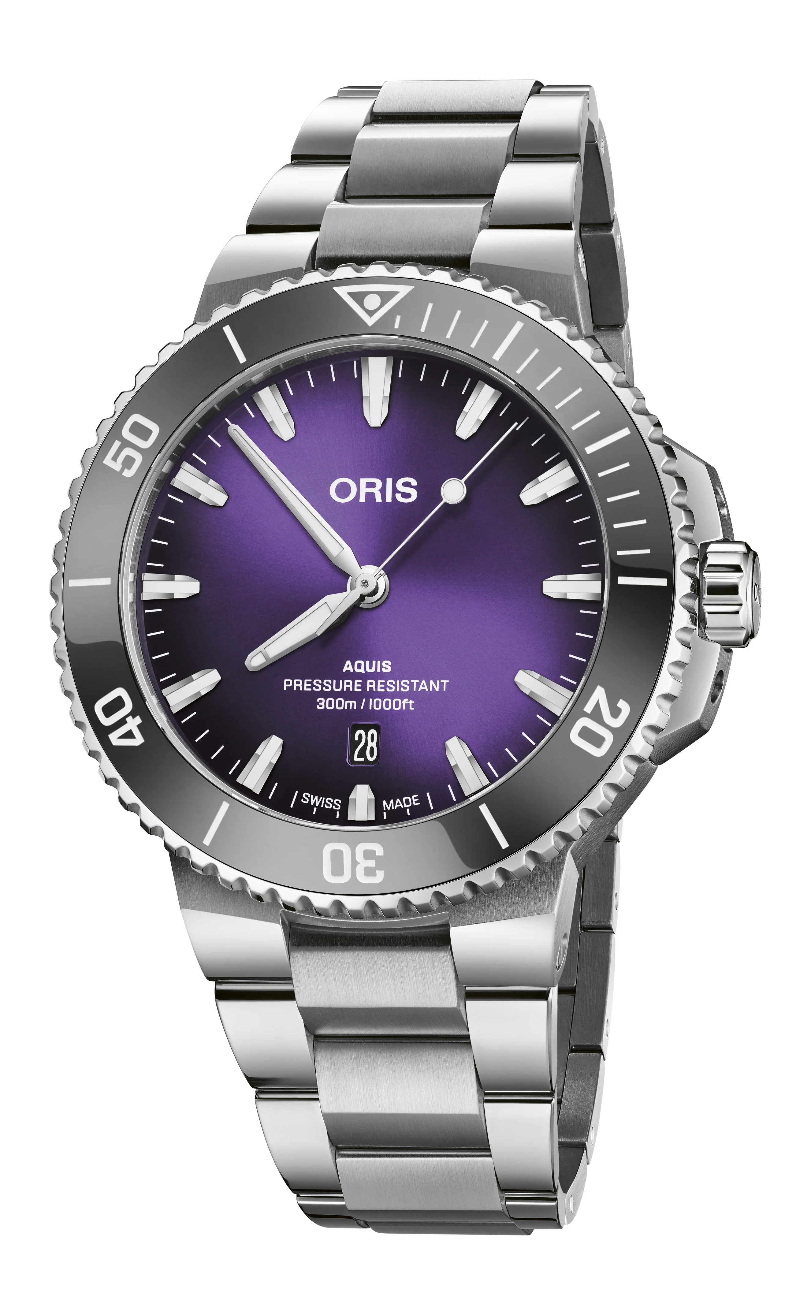 Aquis Date | 43.5mm, Steel, Purple Dial - Image 2