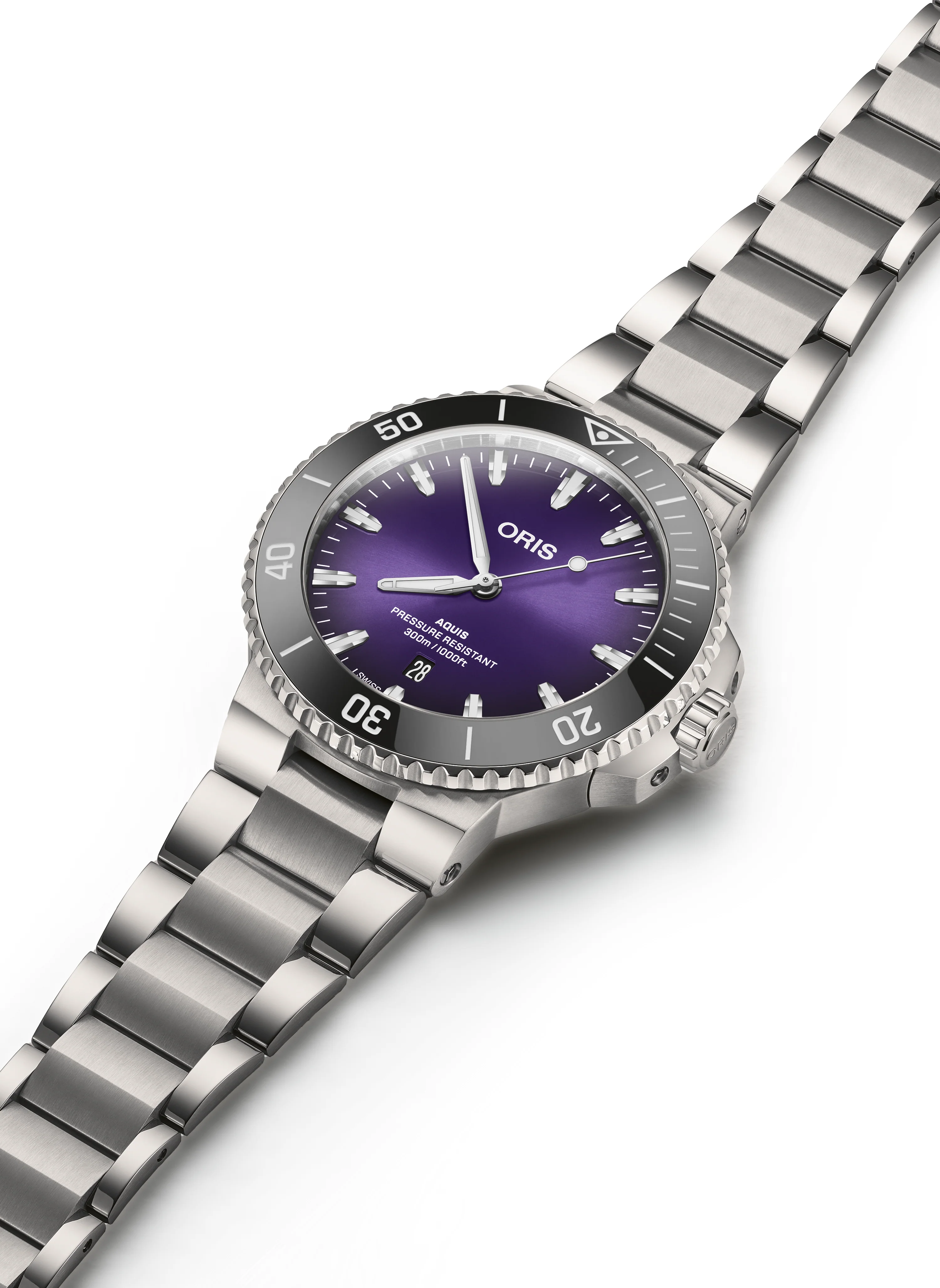 Aquis Date | 43.5mm, Steel, Purple Dial - Image 4
