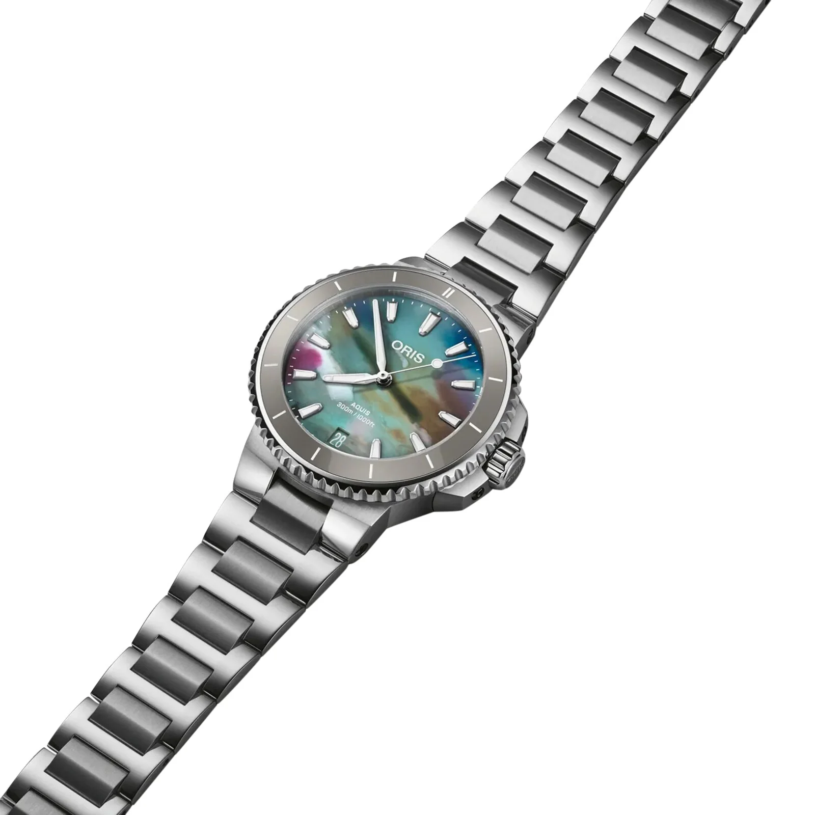 Aquis Date Upcycle | 36.5mm, Steel, Mother of Pearl Dial - Image 2