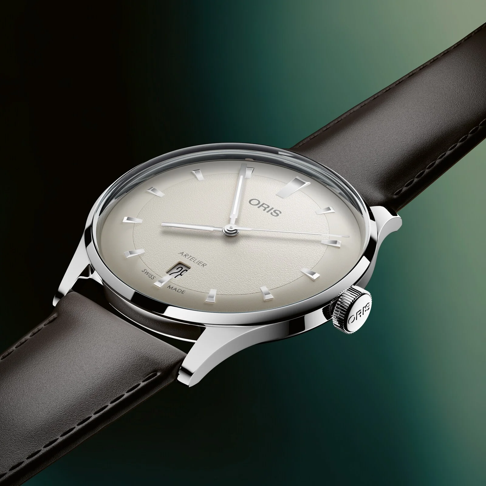 Artelier Date | 38mm, Steel, Leather, White Dial - Image 3