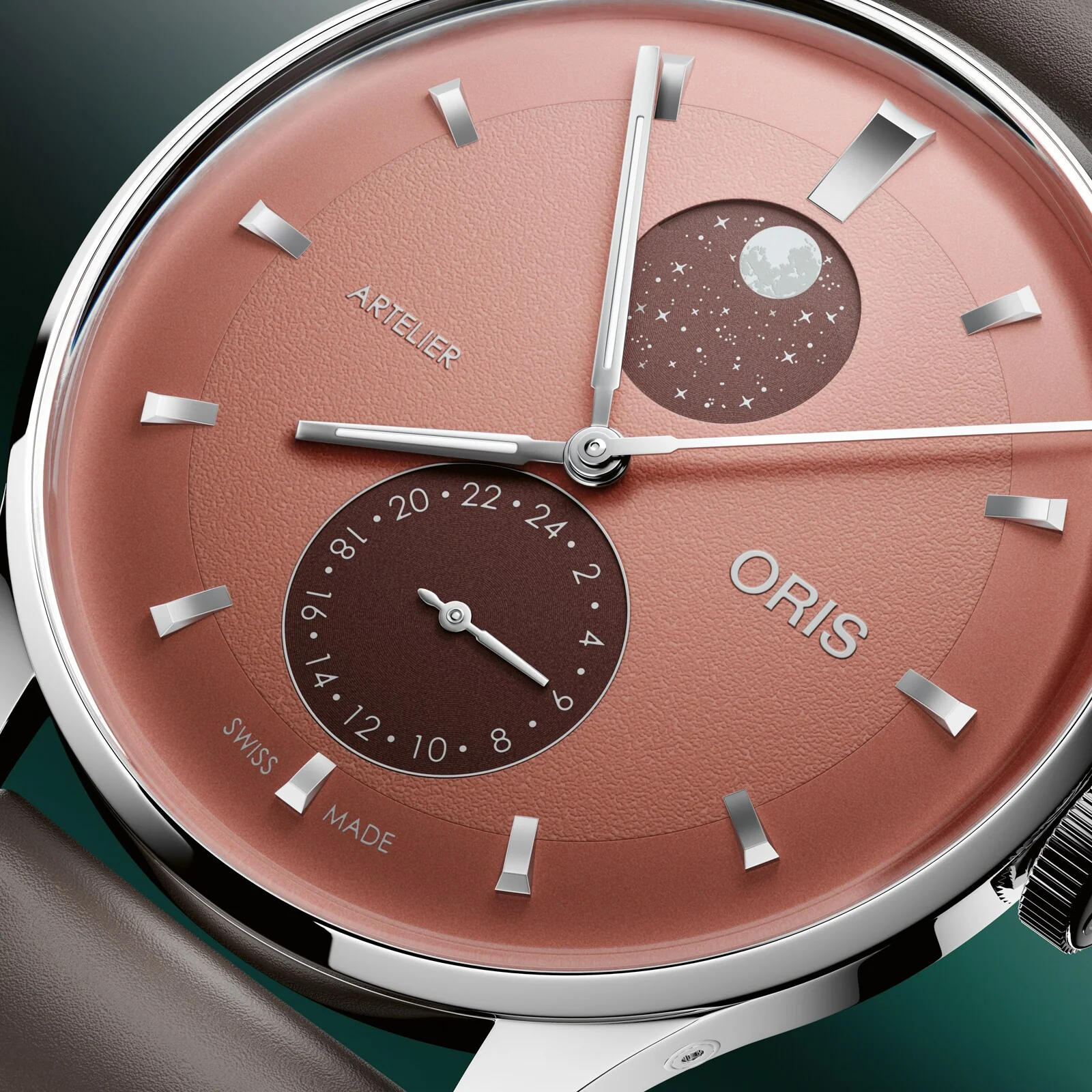 Artelier Complication Moonphase | 39.5mm, Steel, Leather, Red Dial - Image 3