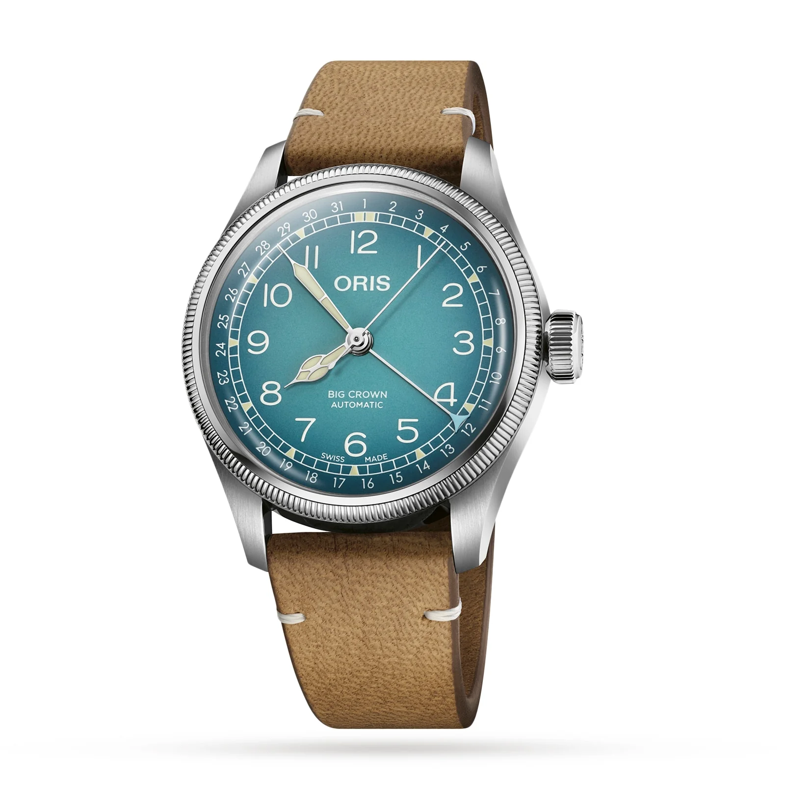 Big Crown Oris X Cervo Volante | 38mm, Steel, Leather, Blue Dial