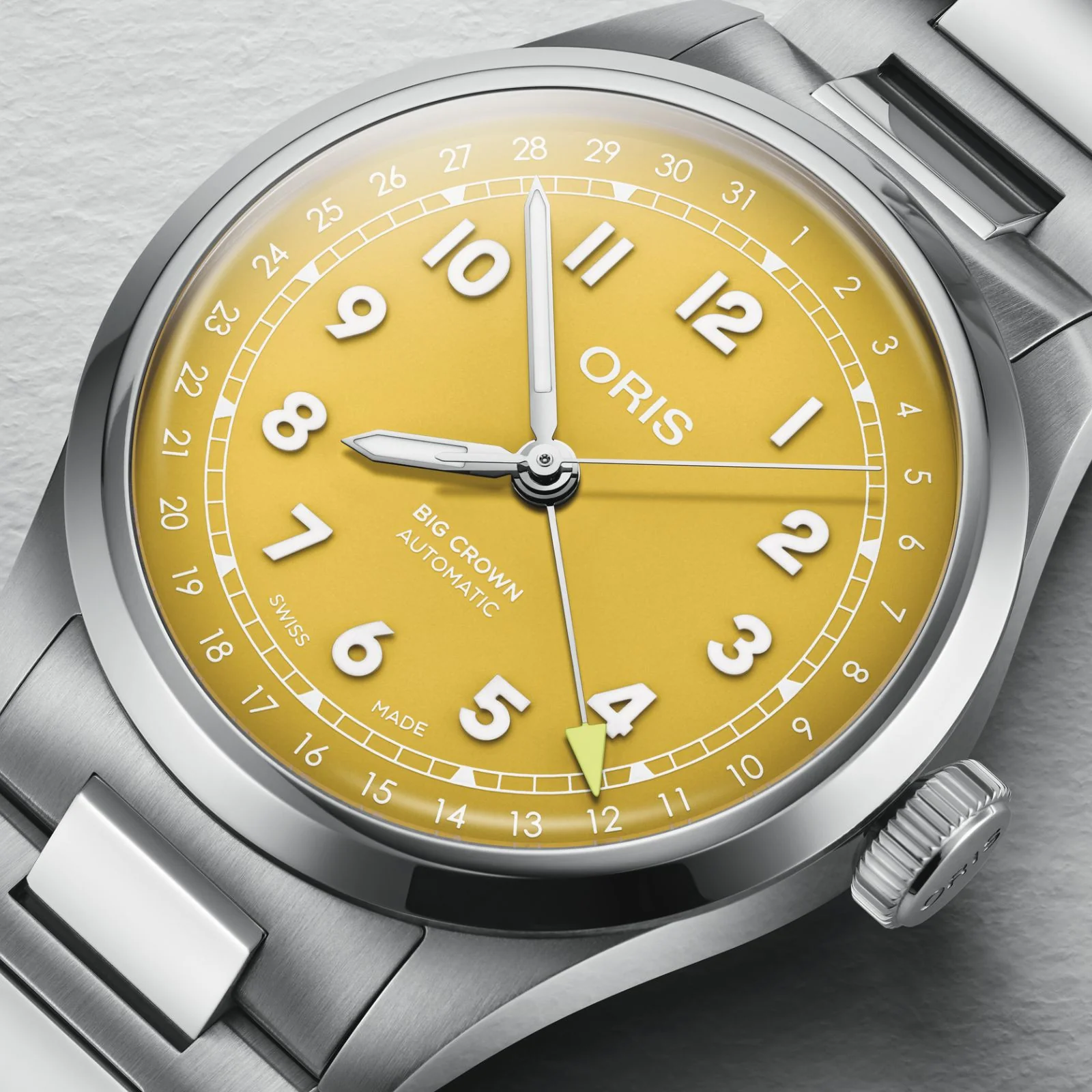 Big Crown Pointer Date | 40mm, Steel, Yellow Dial - Image 4