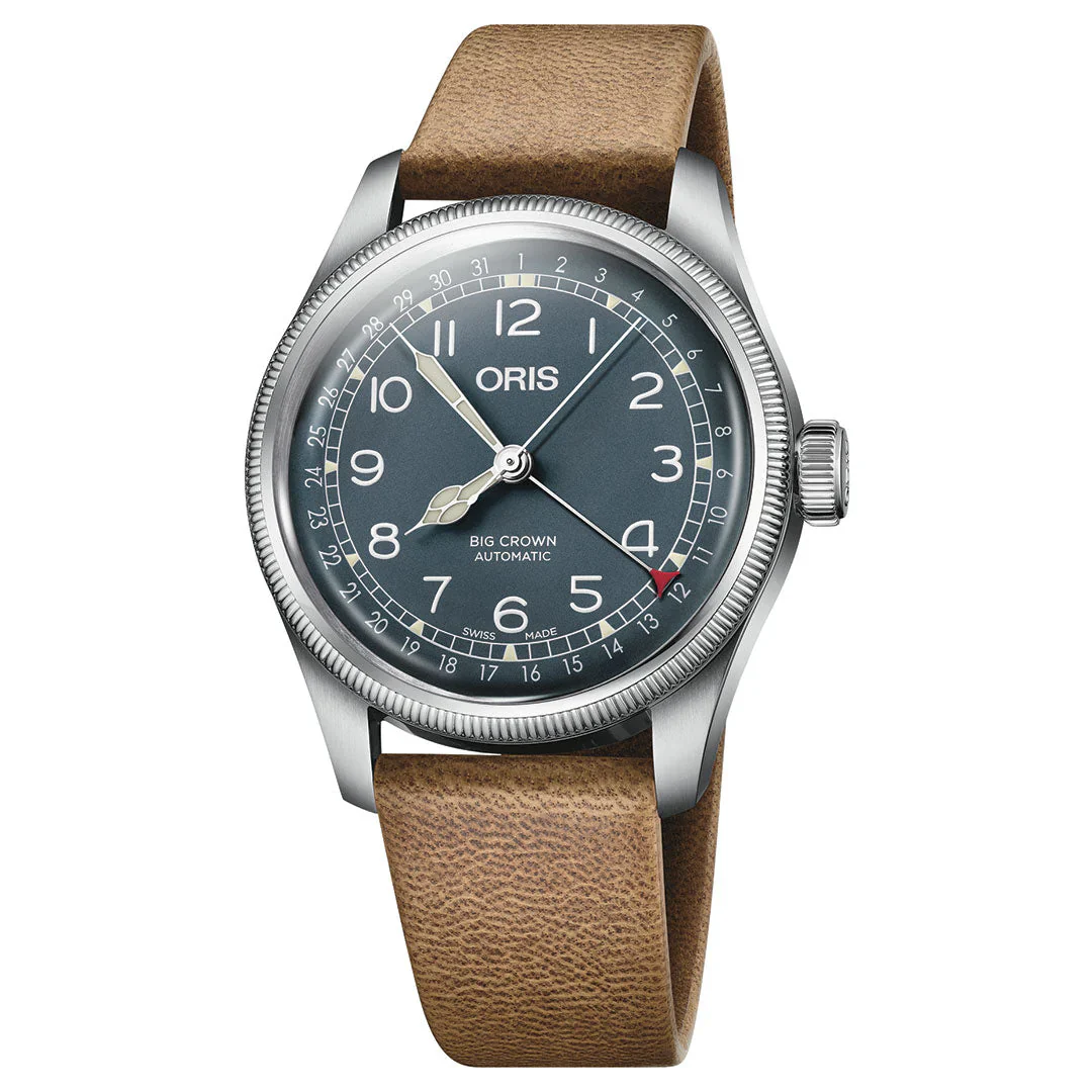 Big Crown Pointer Date | 40mm, Steel, Leather, Blue Dial, Ref. 01 754 7785 4065- 07 6 20 10