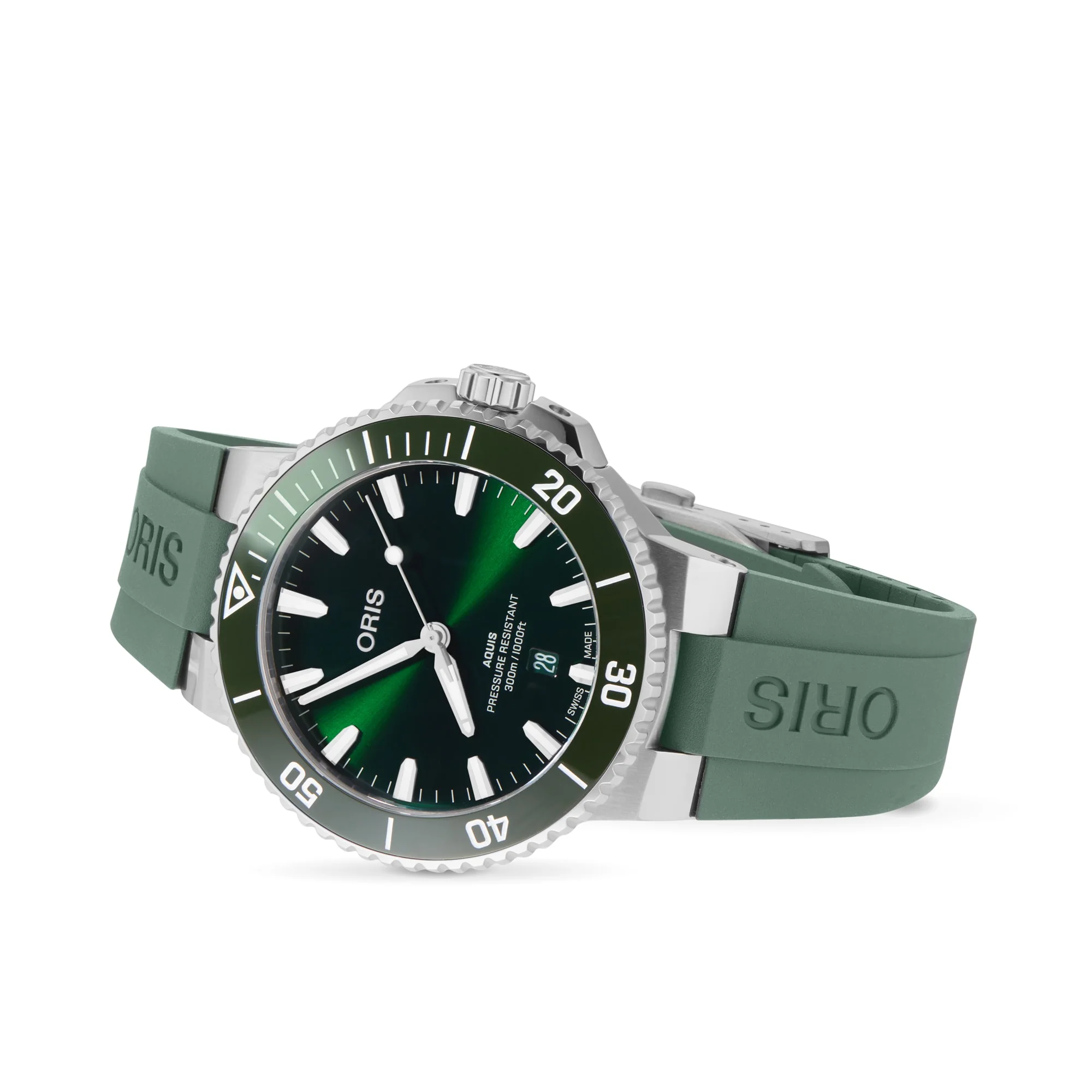 Aquis Date Calibre 400 | 43.5mm, Steel, Rubber, Green Dial, Ref. 01 733 7789 4157-07 4 23 37FC - Image 2
