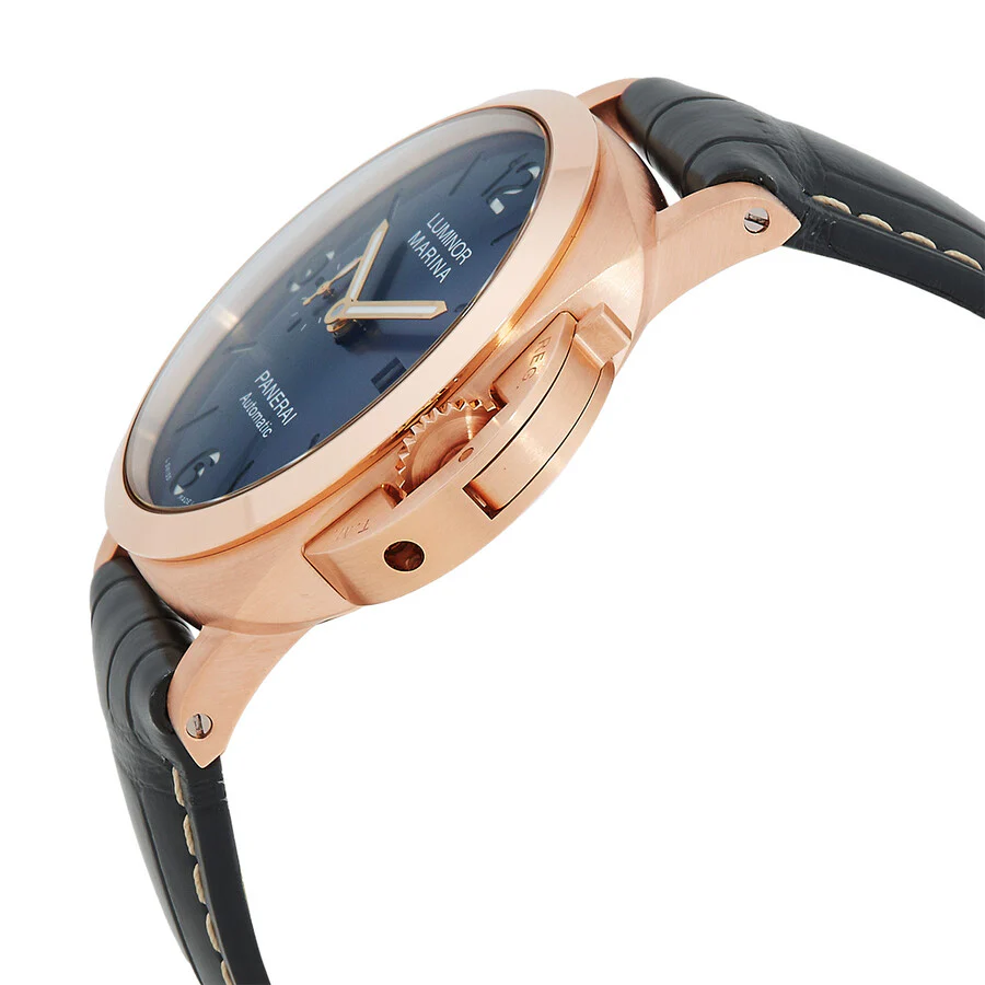 Luminor Marina Goldtech™ | 44mm, 18K Rose Gold, Alligator Leather, Blue Dial - Image 2