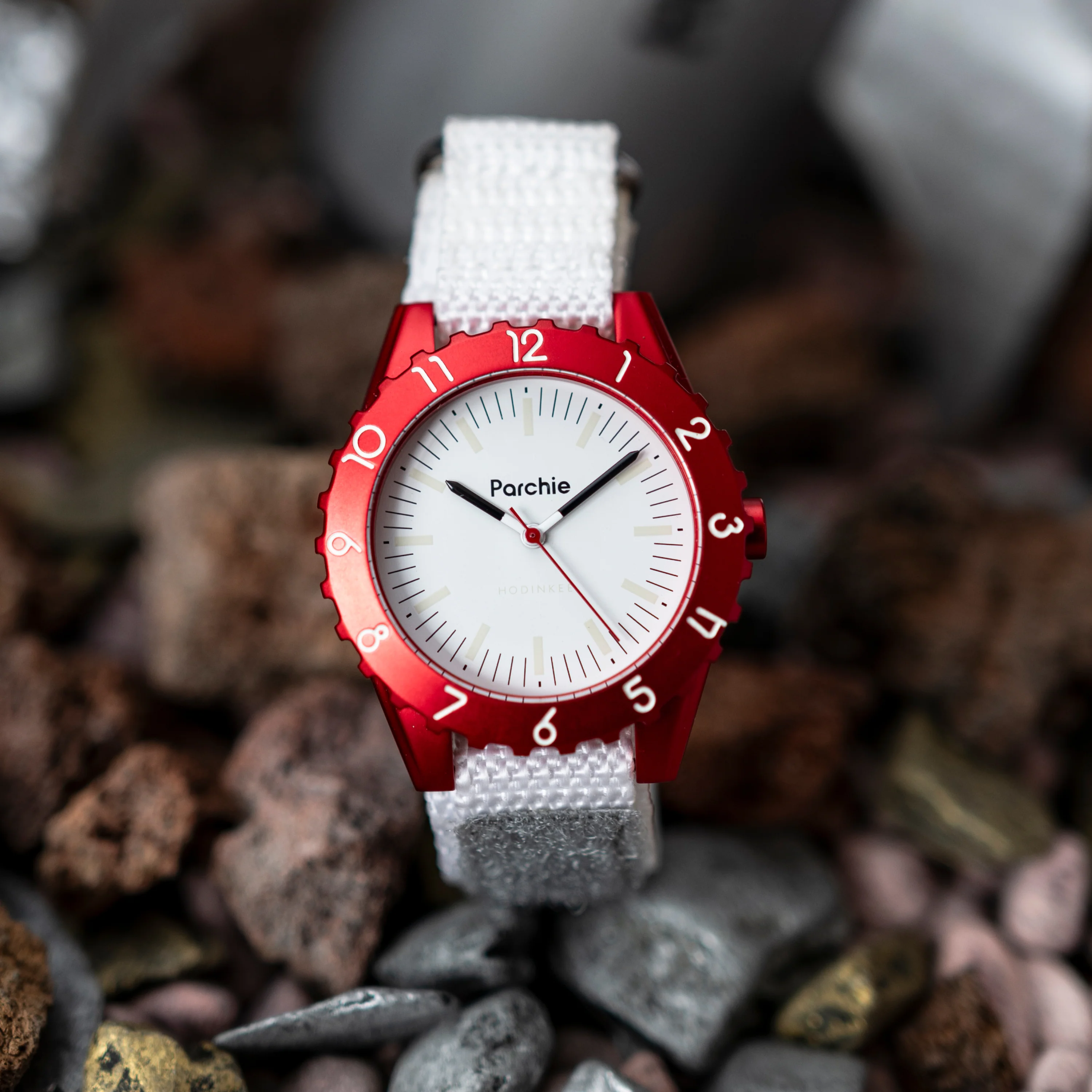Parchie "Lunar-Time" Limited Edition for Hodinkee | 32mm, Aluminium, Nylon, White Dial - Image 8
