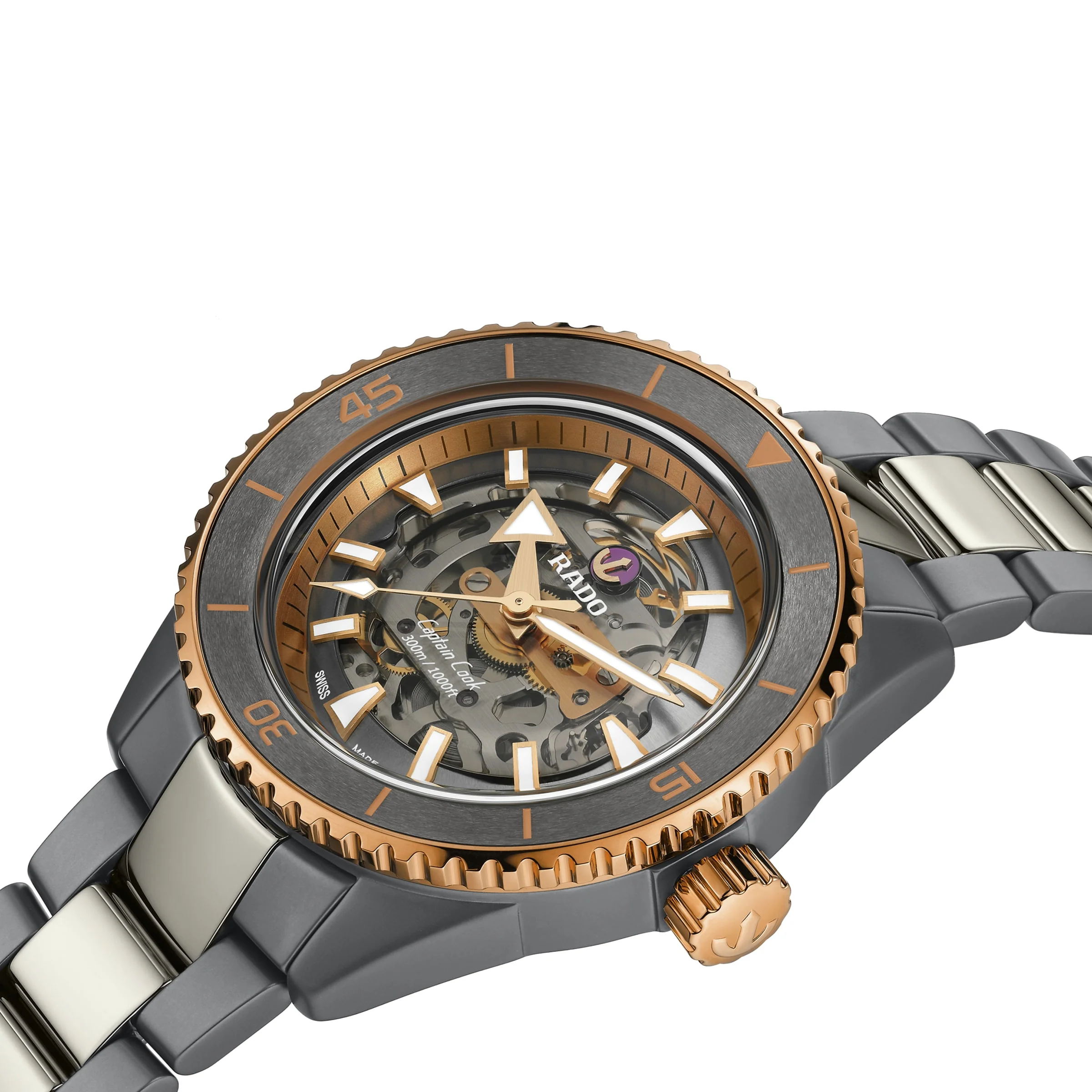 Captain Cook High-Tech Ceramic Skeleton | 43mm, Ceramic & Steel PVD Rose Gold, Ceramic, Grey Dial - Image 2