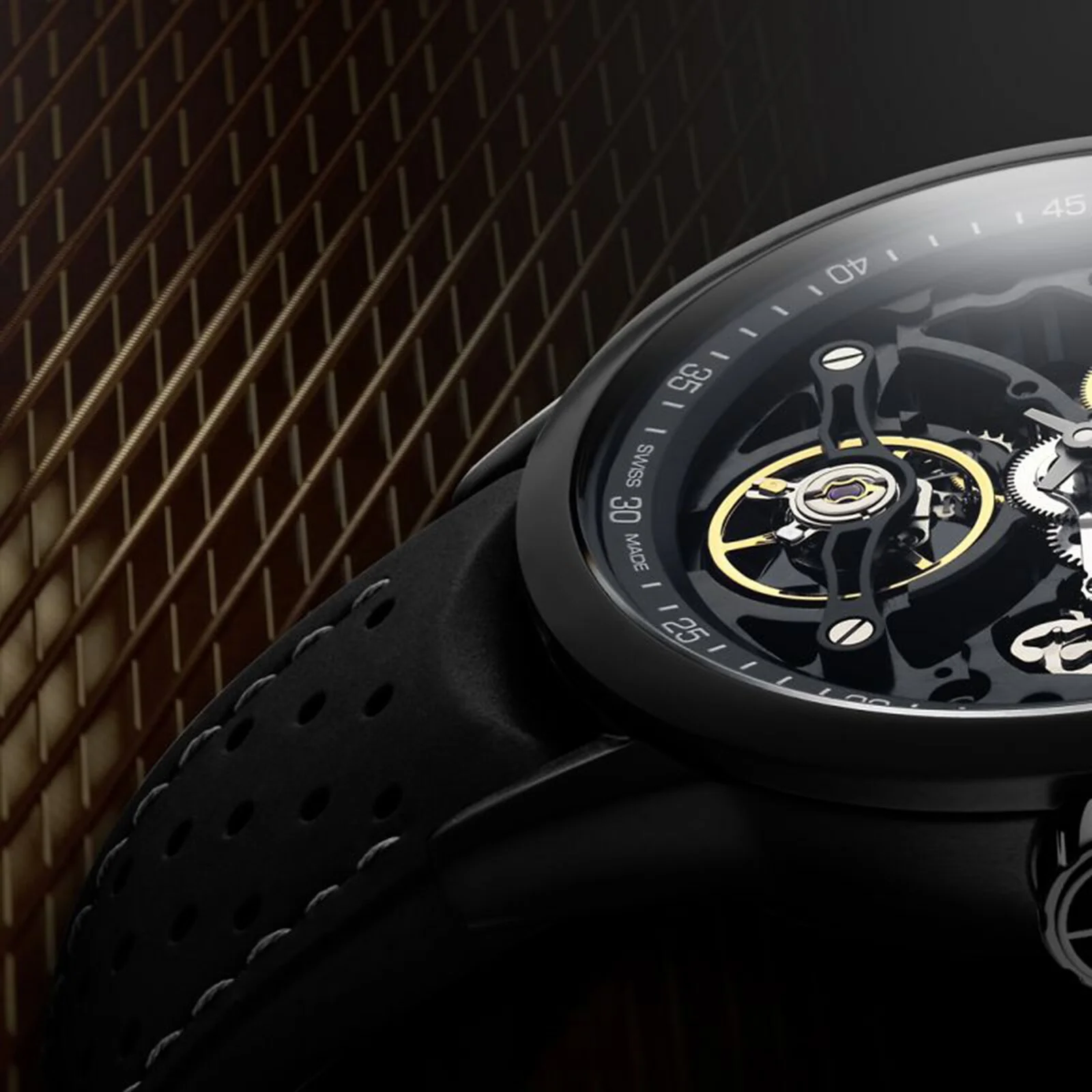 Freelancer Skeleton RW1212 Black Dial | 42mm, Two-Tone Steel & PVD Black, Rubber, Black Dial - Image 5